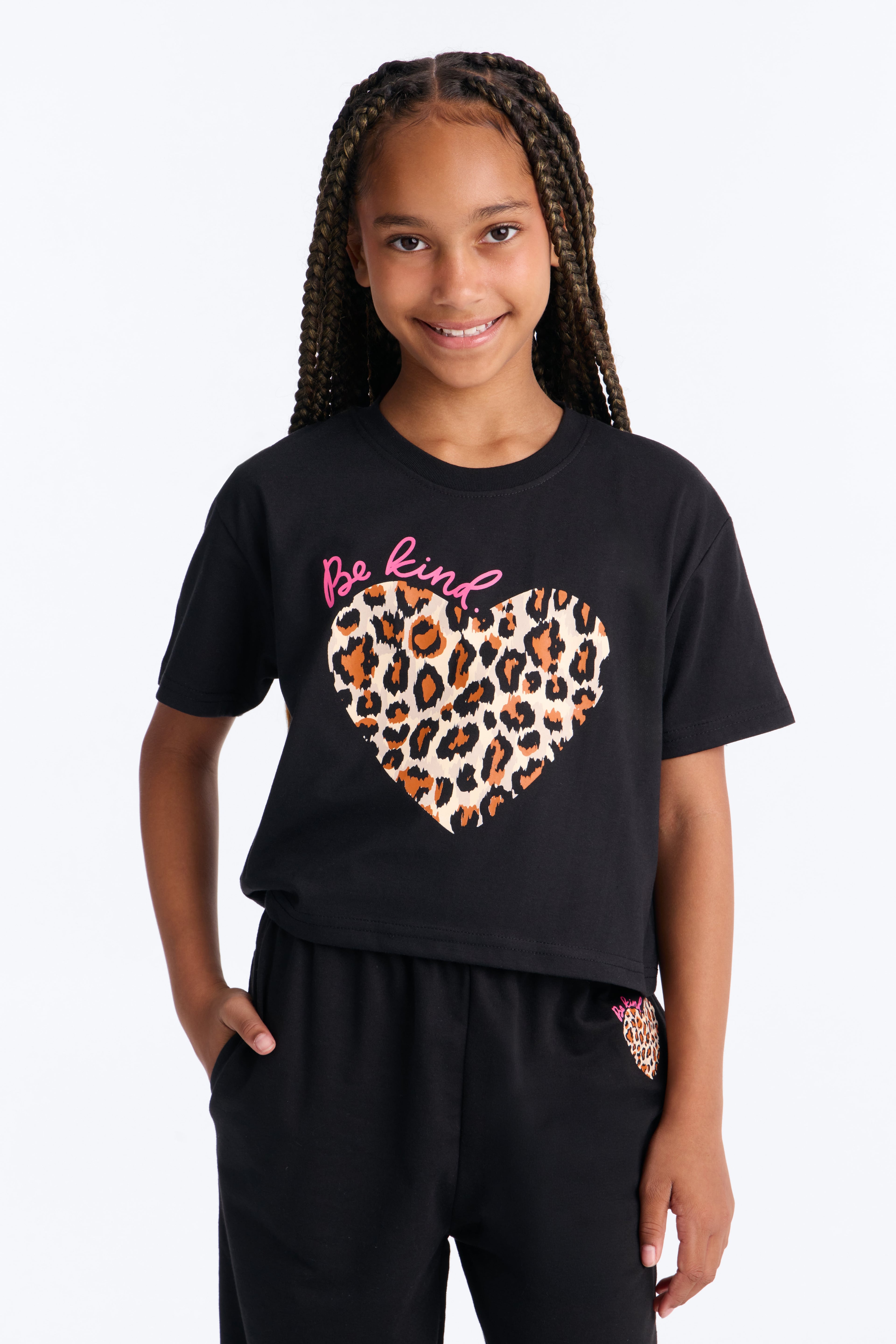 Mini Be Kind Wide Leg Pant Set - Black image 2