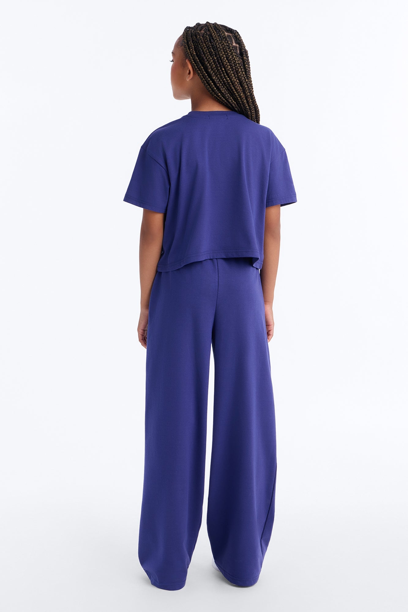 Mini Love Yourself Wide Leg Pant Set - Navy image 3