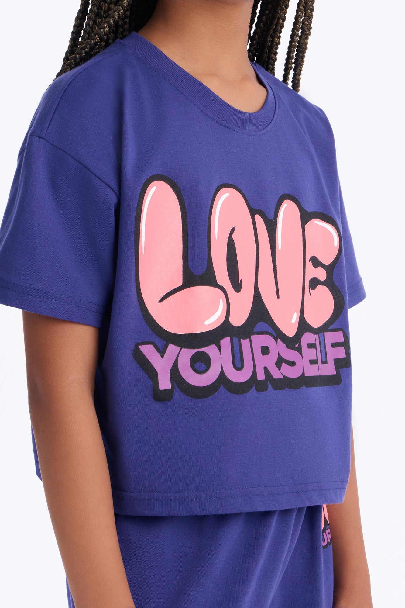 Mini Love Yourself Wide Leg Pant Set - Navy image 4