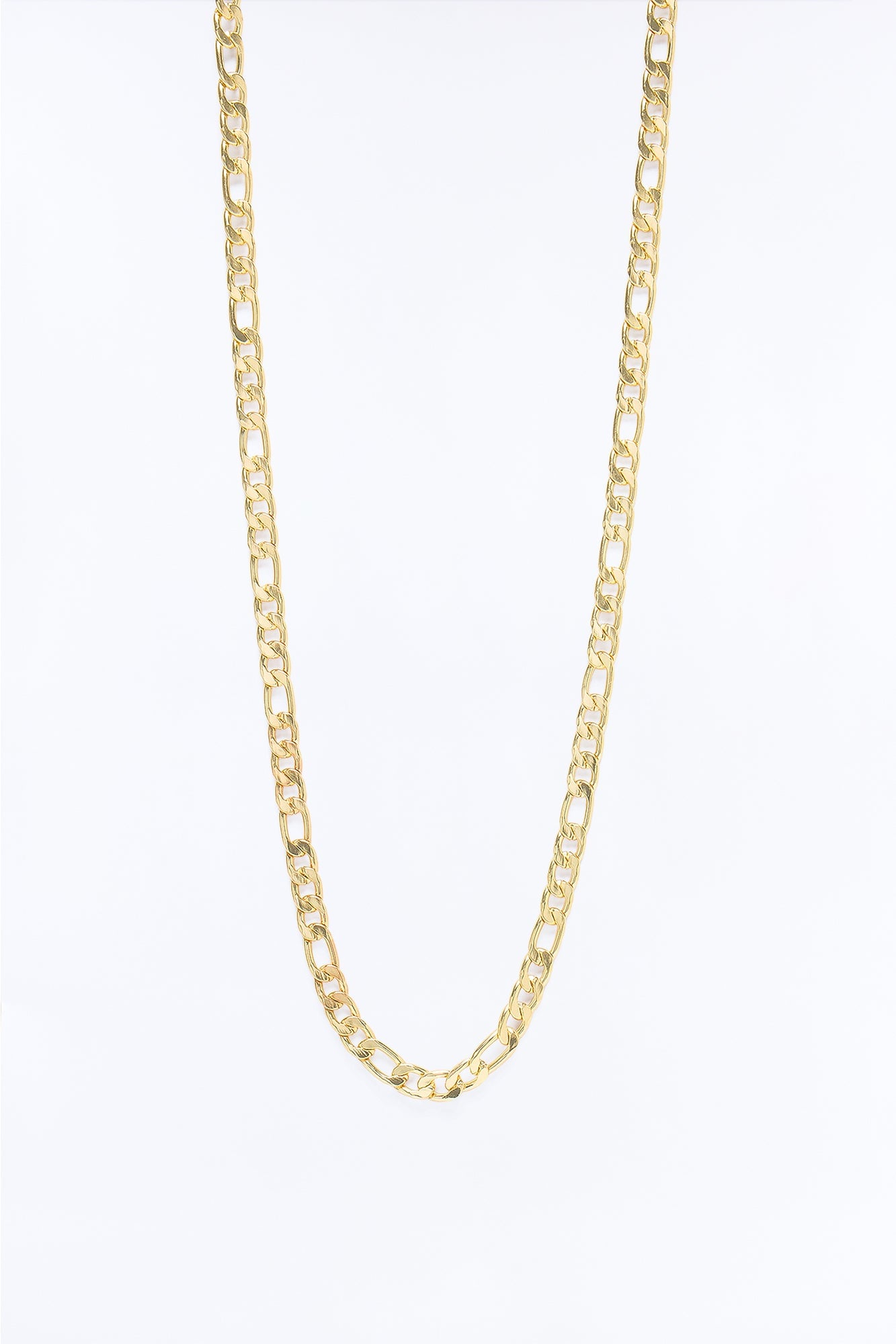 24″ Figaro Chain 8mm Necklace - Gold image 3