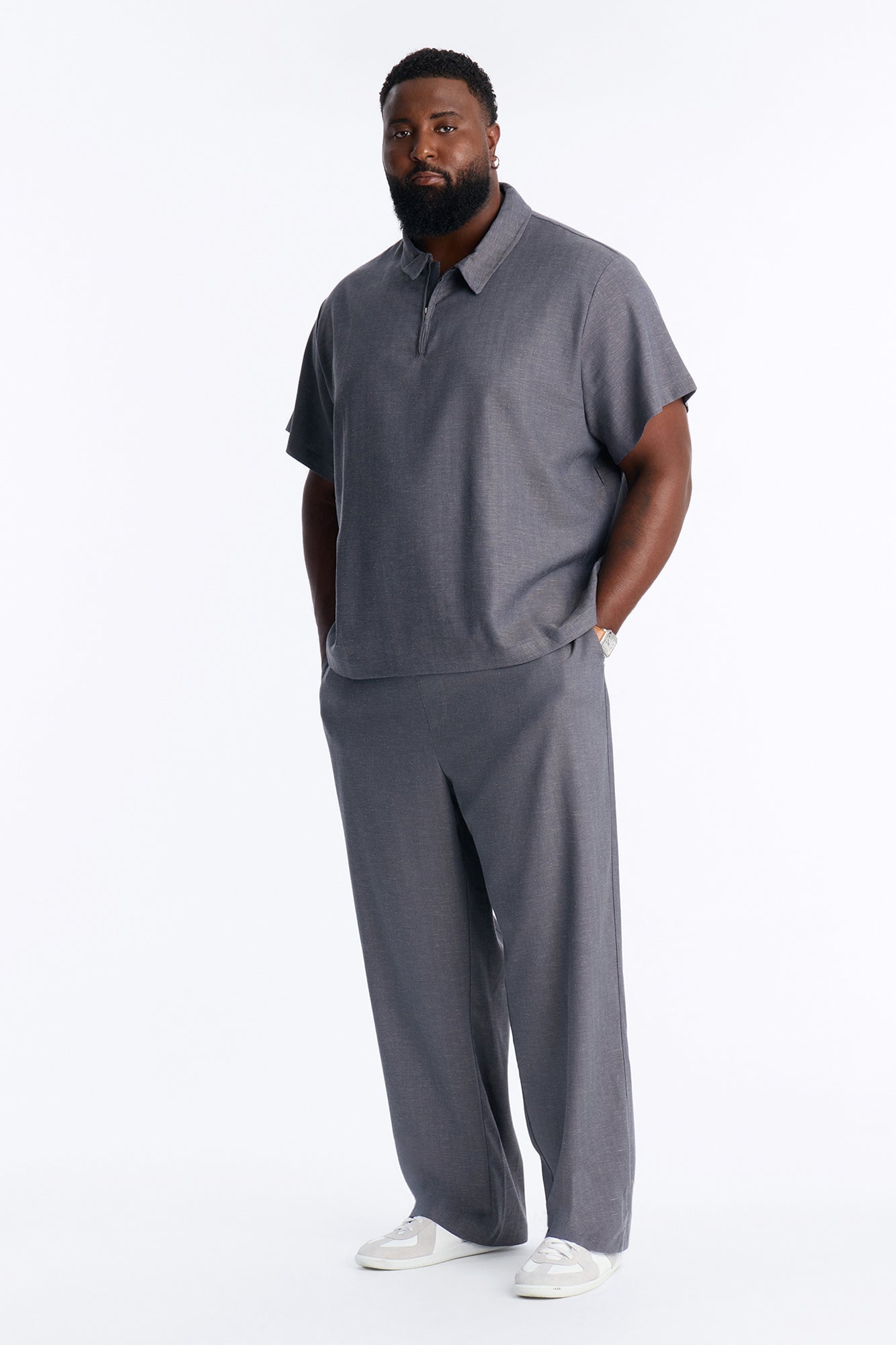 Laurel Linen Relaxed Pant - Navy/combo image 1