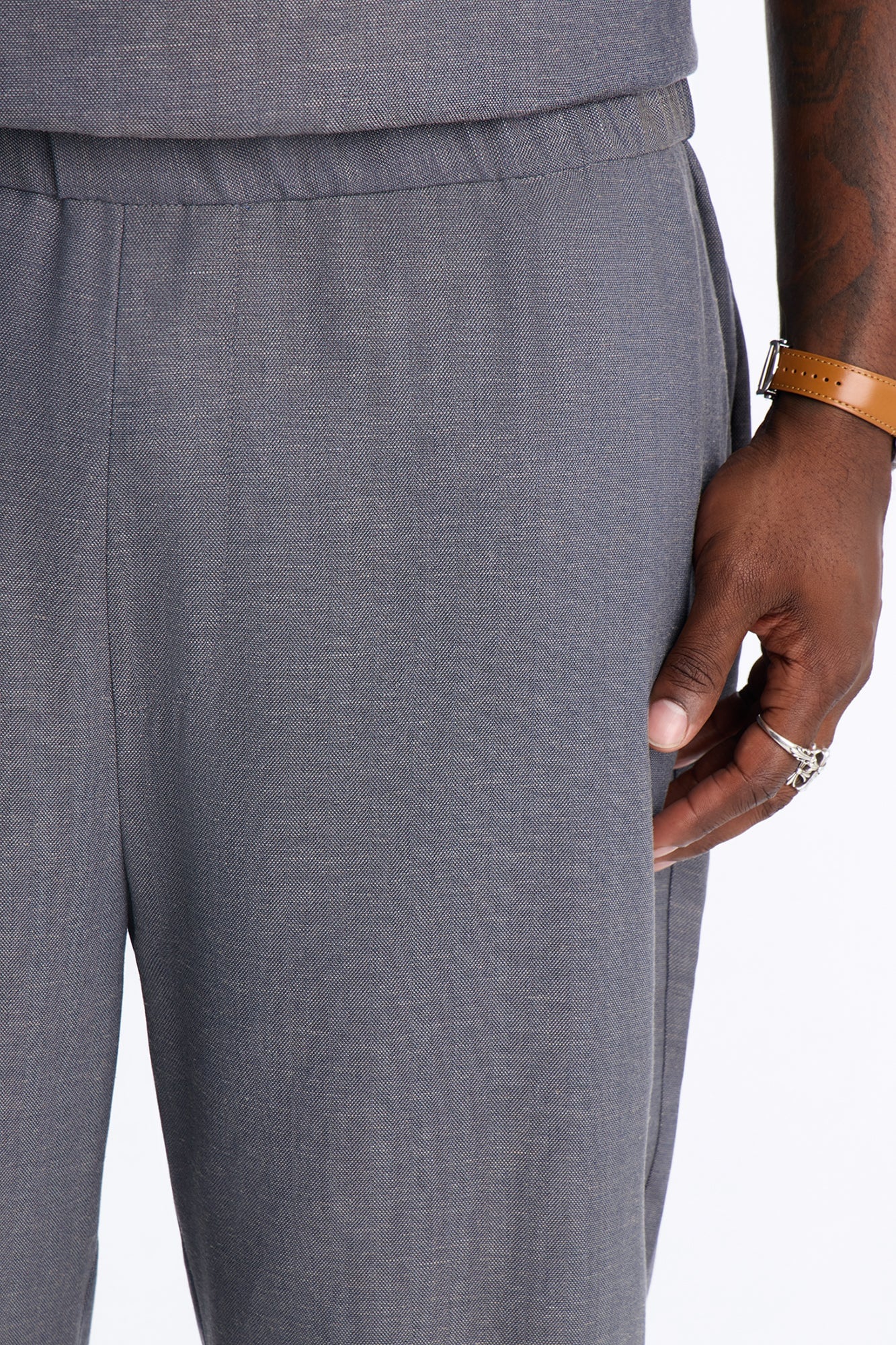 Laurel Linen Relaxed Pant - Navy/combo image 3