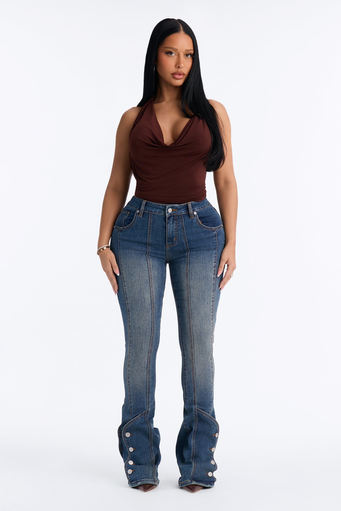 Out Of Pocket Long Length Slim Straight Premium Jeans - Dark Wash image 2