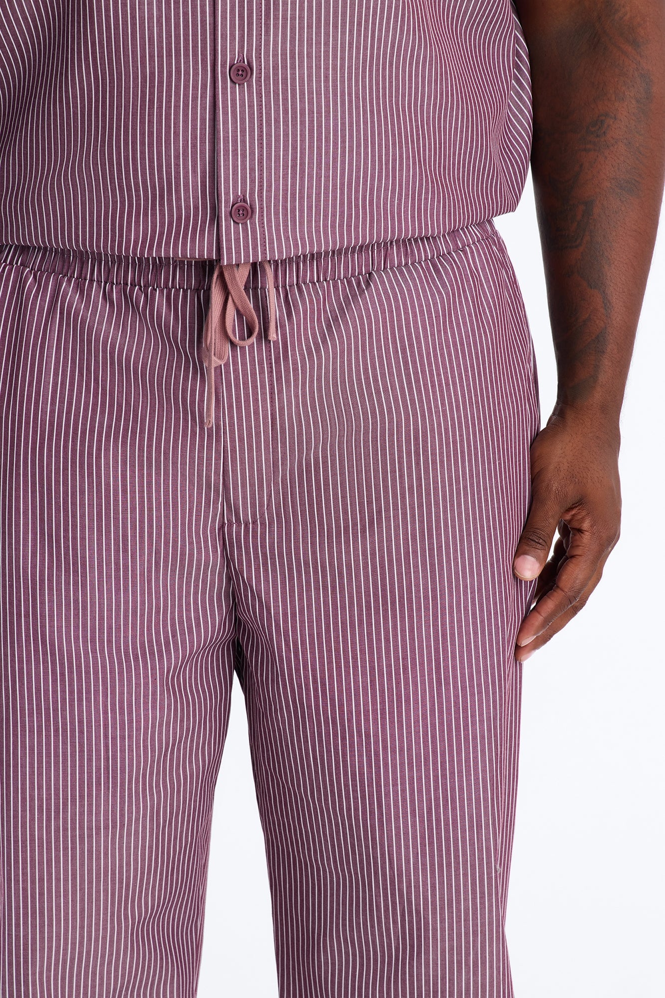 Monaco Relaxed Stripe Pant - Burgundy/combo image 3