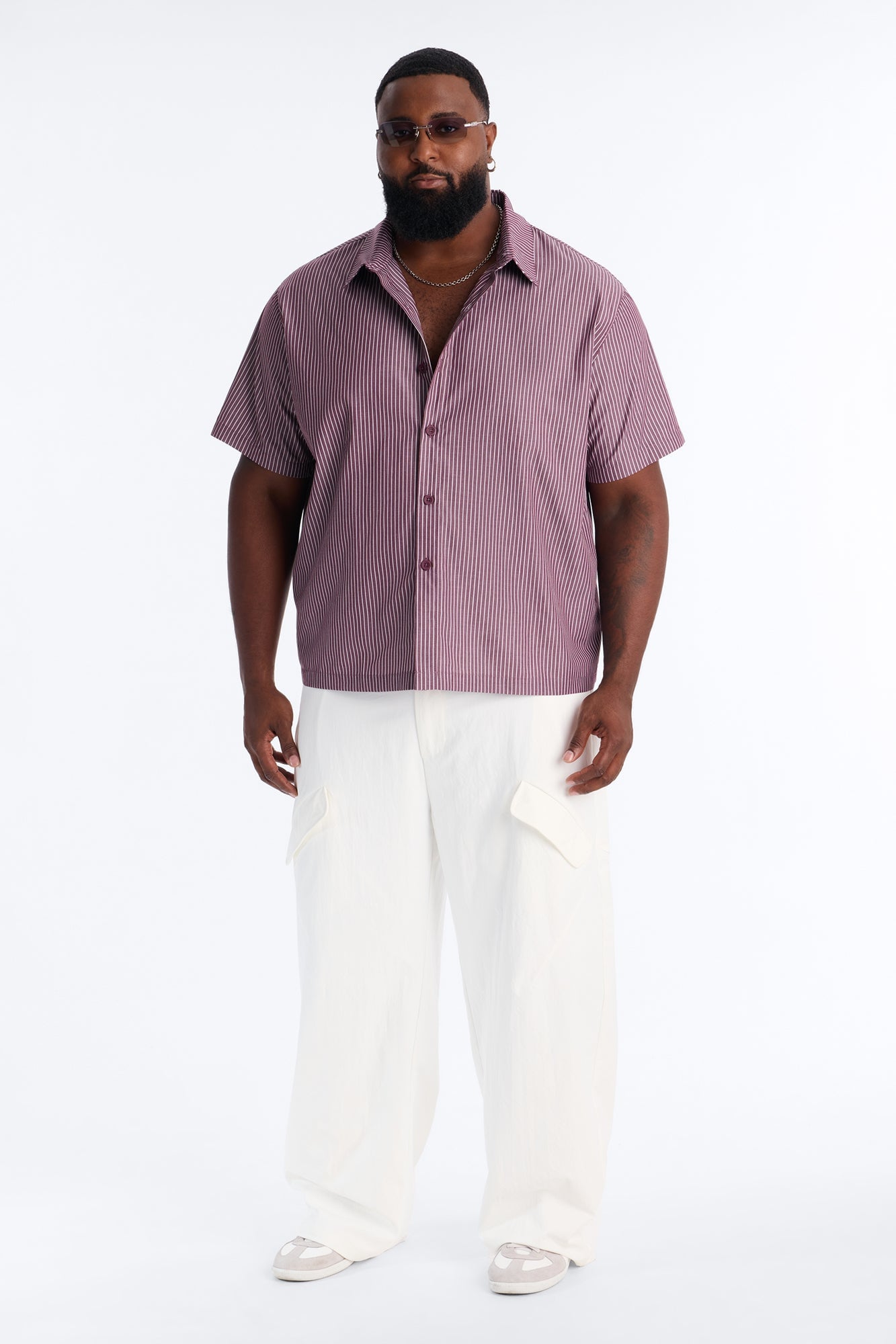 Monaco Relaxed Full Button Shirt - Burgundy/combo image 2