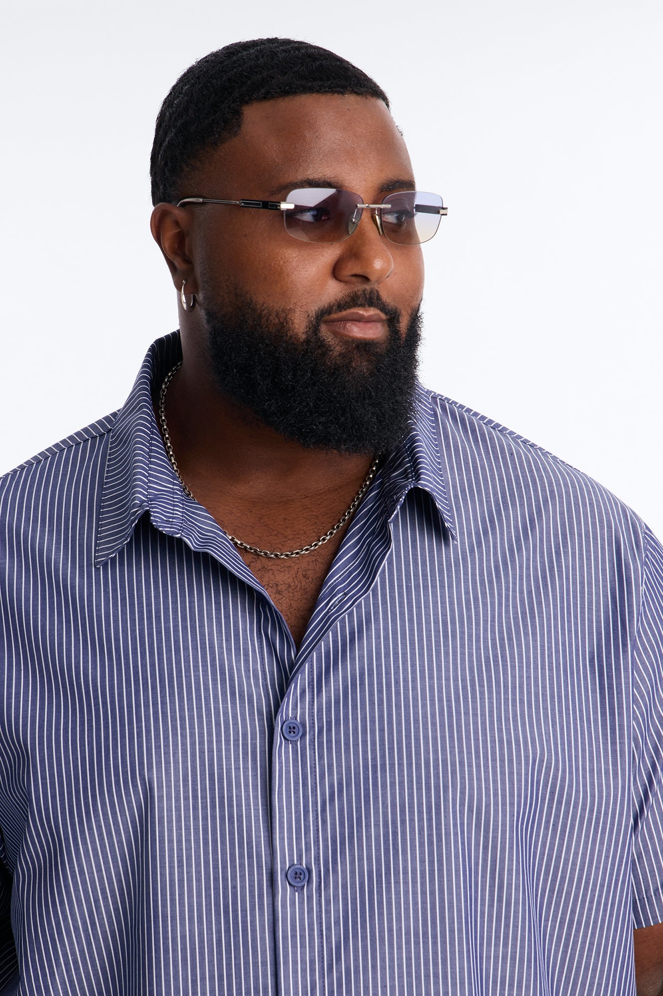 Monaco Relaxed Full Button Shirt - Navy/combo image 3