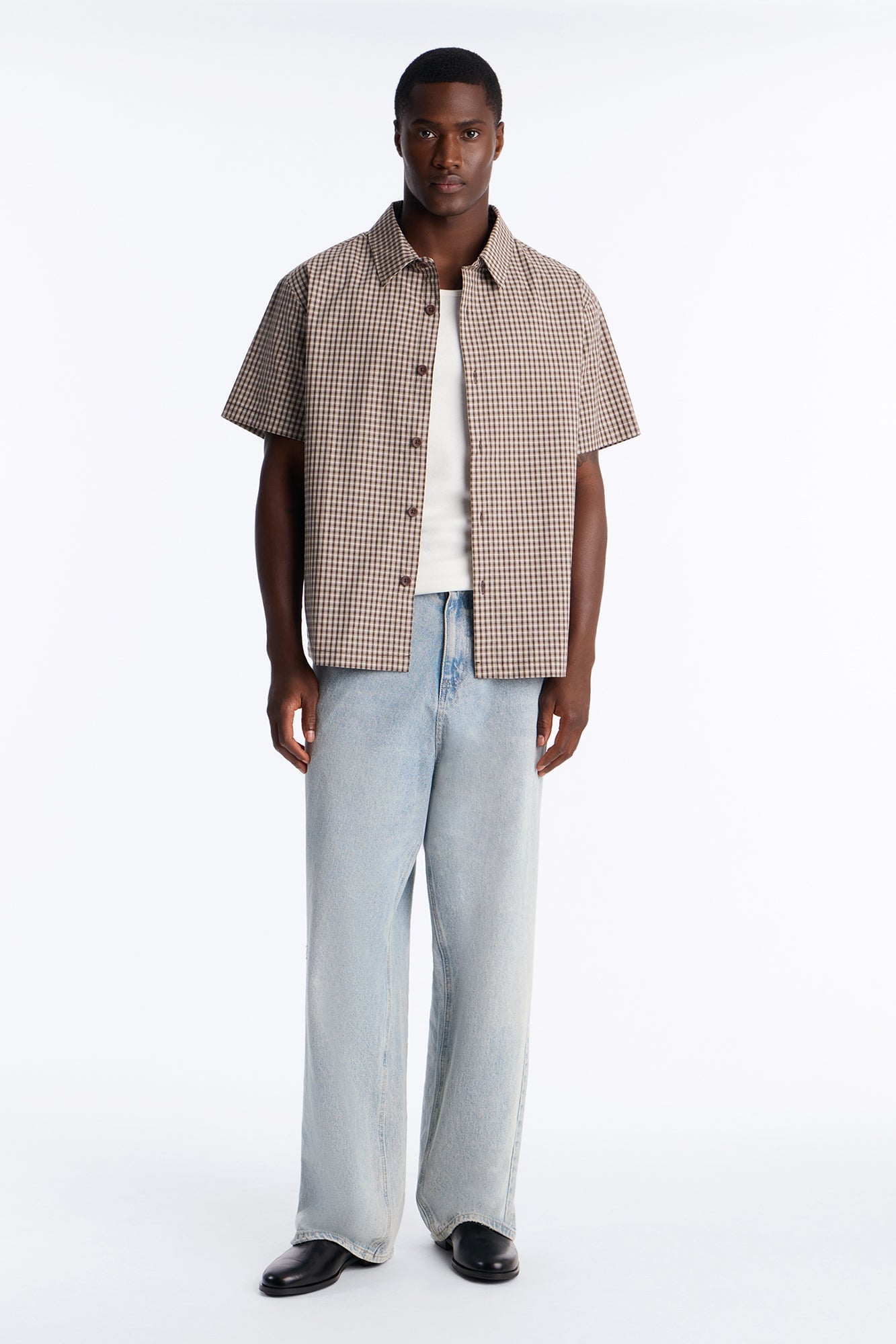 No Where To Be Found Plaid Button Up Shirt - Brown/combo image 6