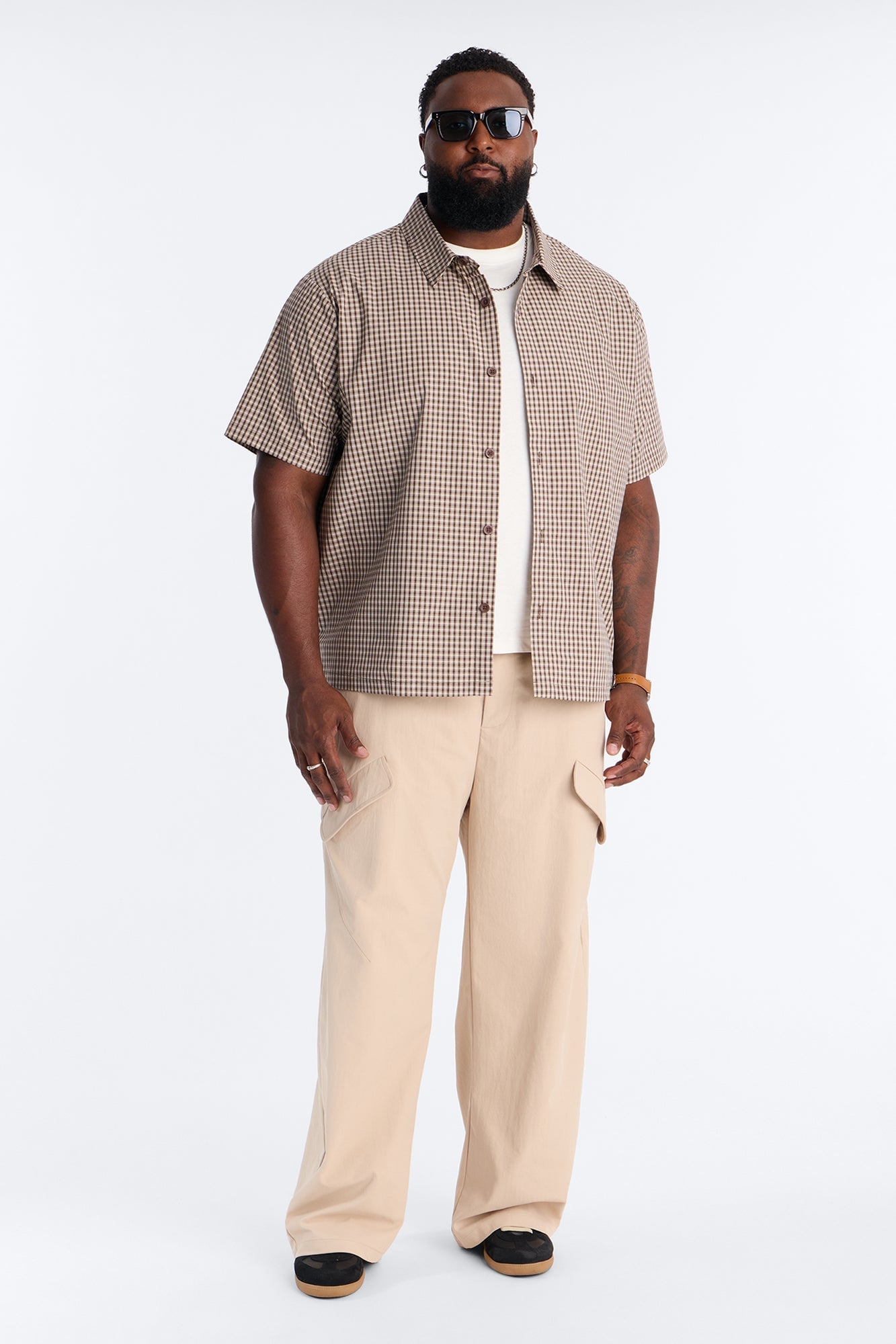 No Where To Be Found Plaid Button Up Shirt - Brown/combo image 2