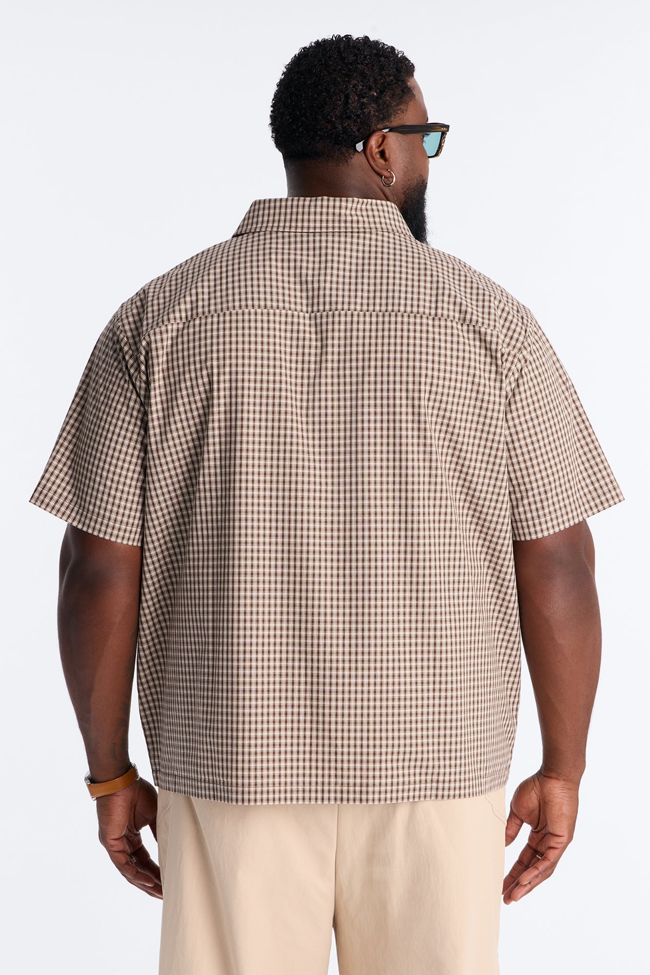 No Where To Be Found Plaid Button Up Shirt - Brown/combo image 3