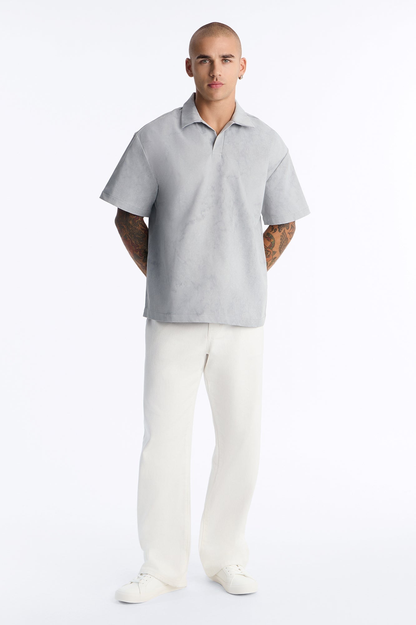 Modern Envoy Boxy Short Sleeve Polo - Washed Grey image 6
