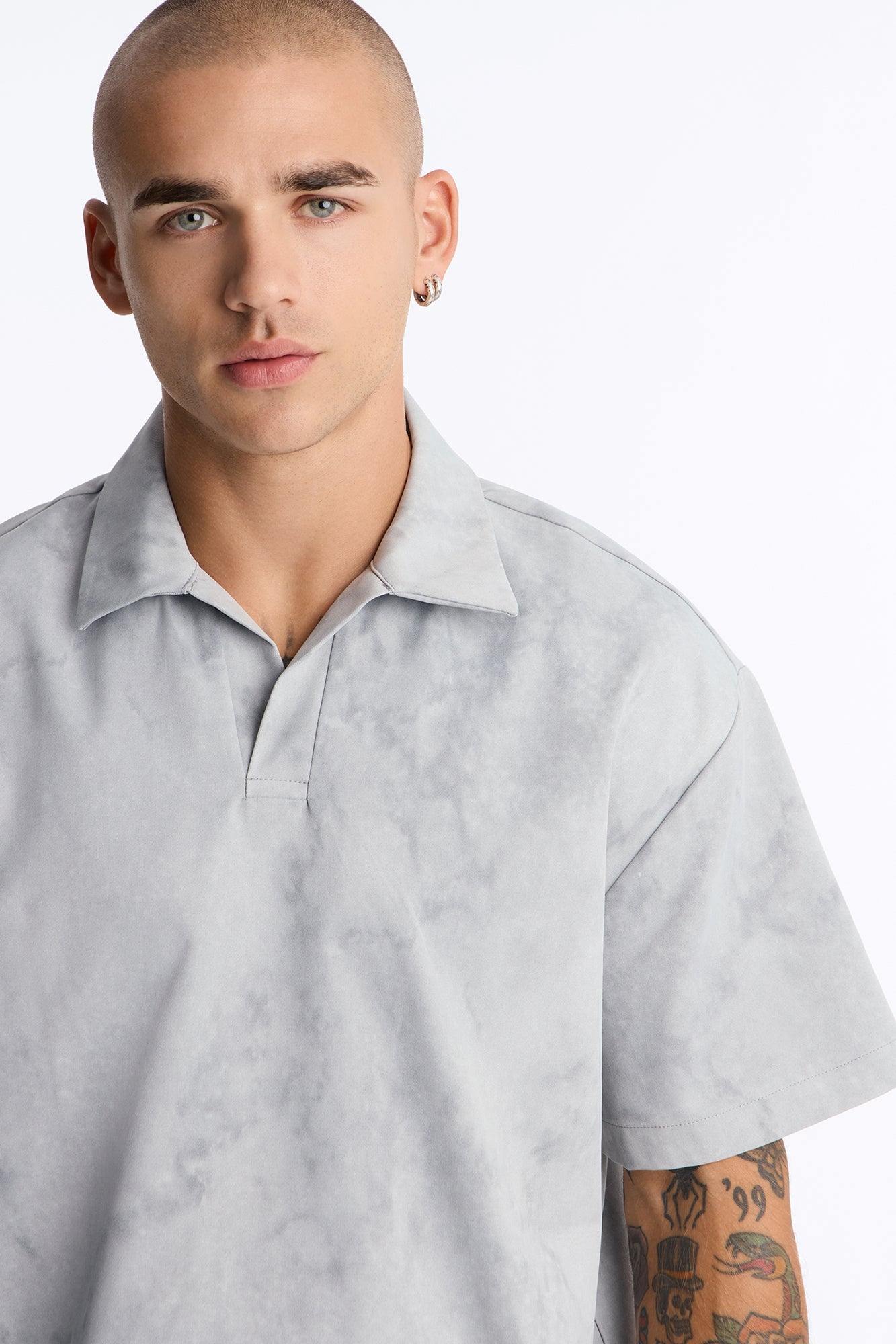 Modern Envoy Boxy Short Sleeve Polo - Washed Grey image 7