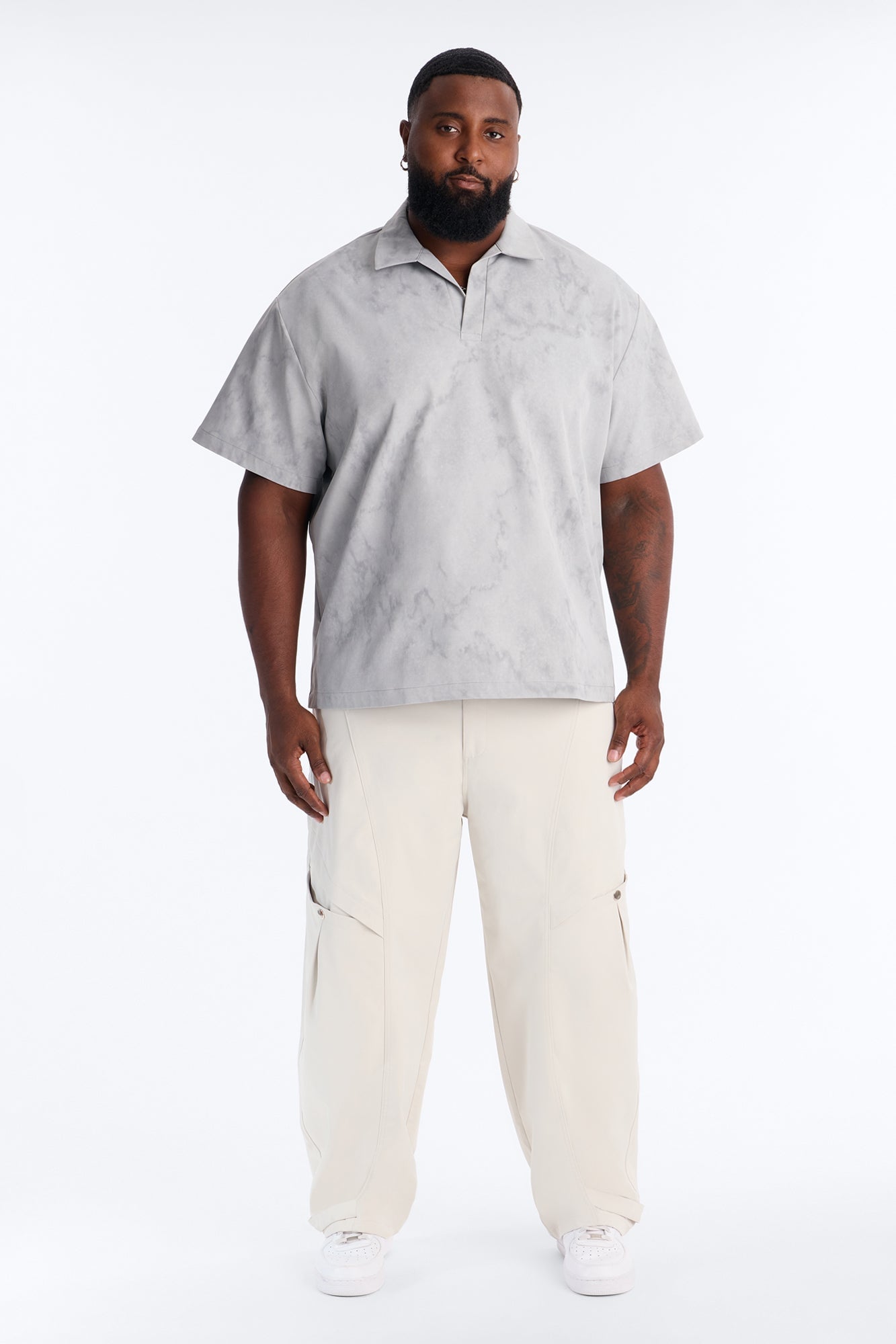 Modern Envoy Boxy Short Sleeve Polo - Washed Grey image 2