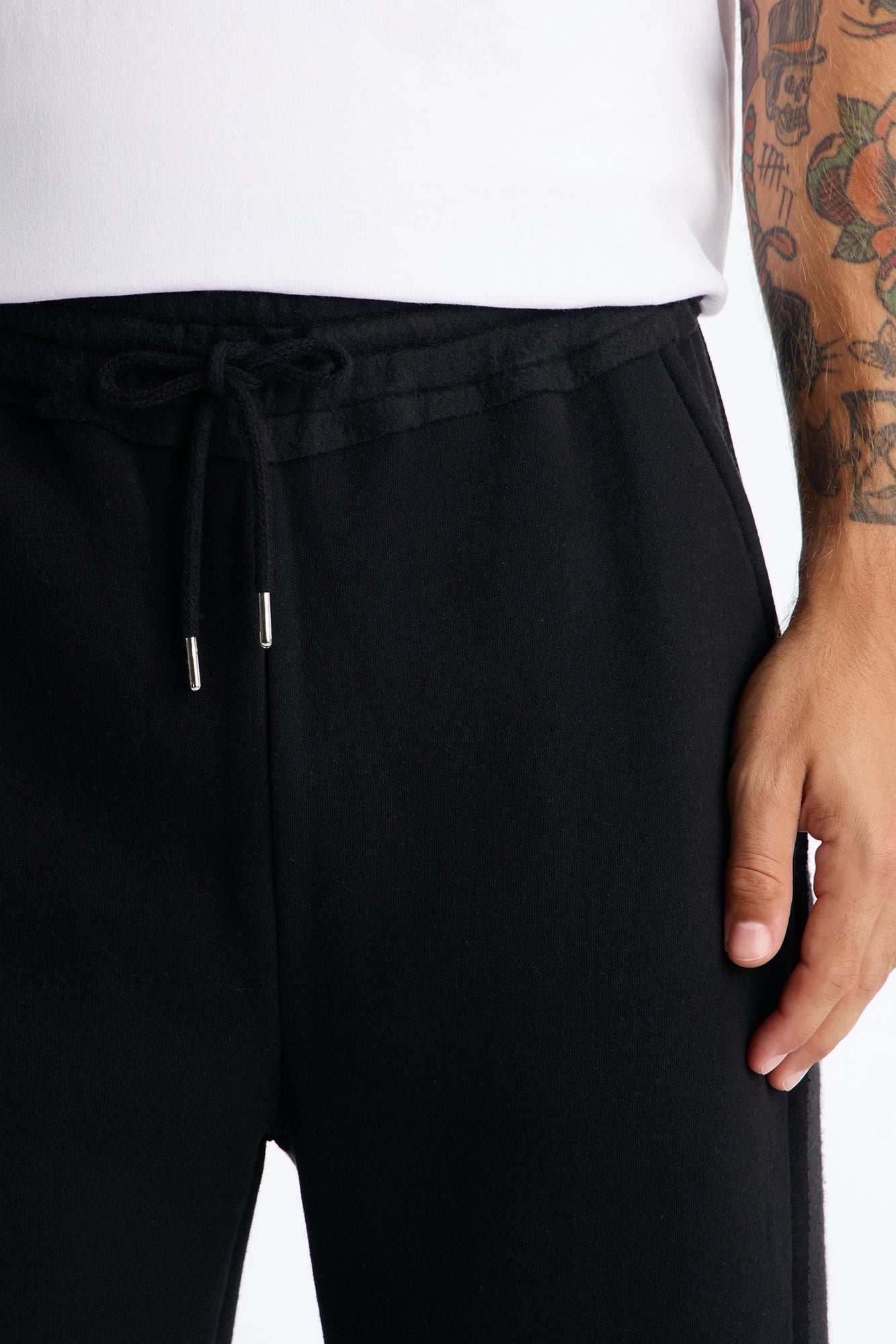 Reverse Panel Straight Leg Sweatpant - Black image 7