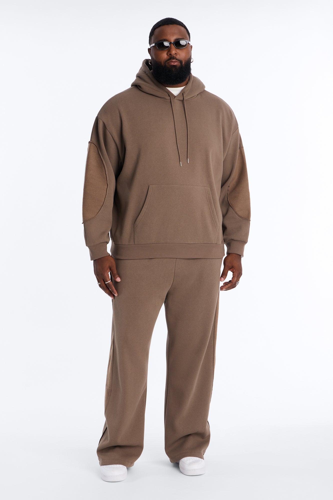 Reverse Panel Straight Leg Sweatpant - Brown image 2