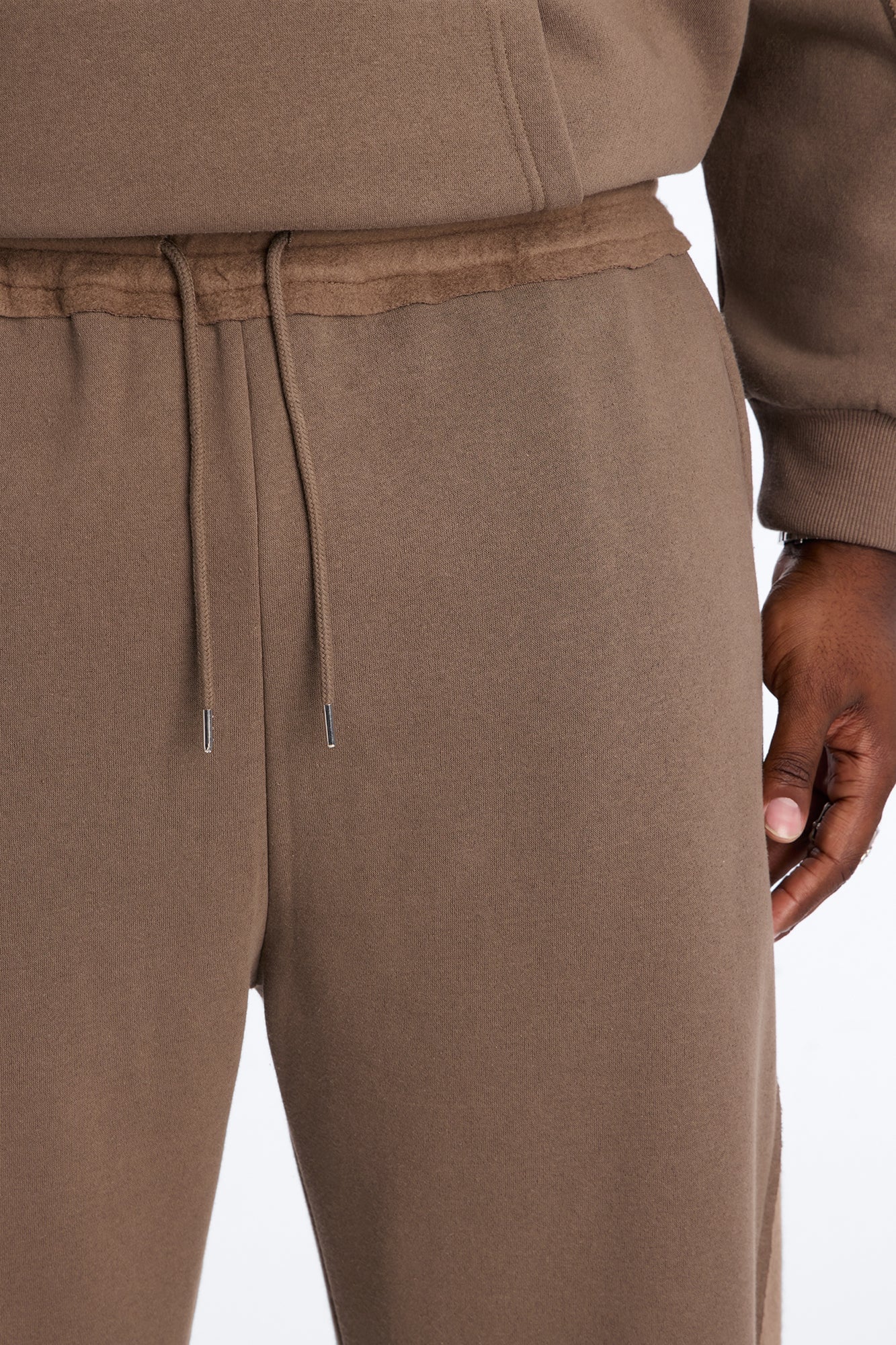 Reverse Panel Straight Leg Sweatpant - Brown image 3