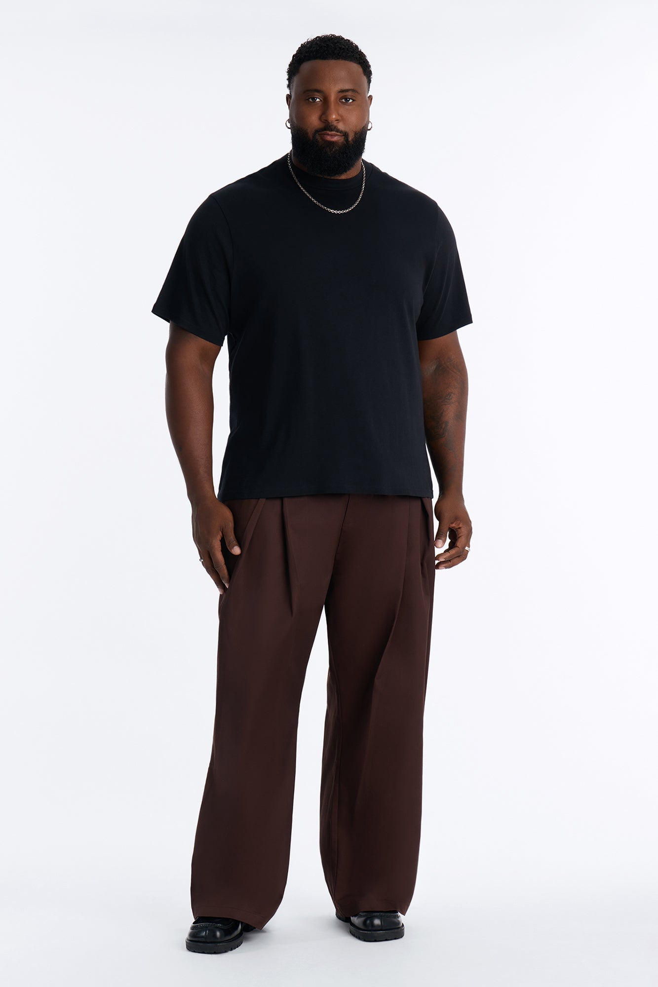 On The Low Baggy Pleated Pant - Brown image 1