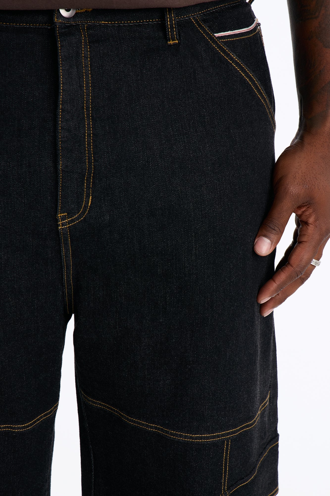 Raw Selvedge Barrel Cargo Jean - Black image 3