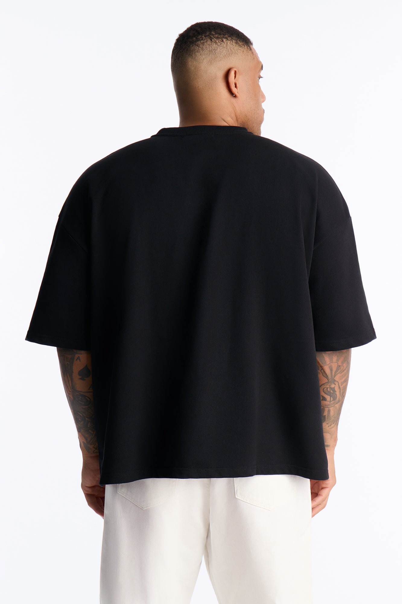 33 Oversized Mesh Fleece Tee - Black image 4
