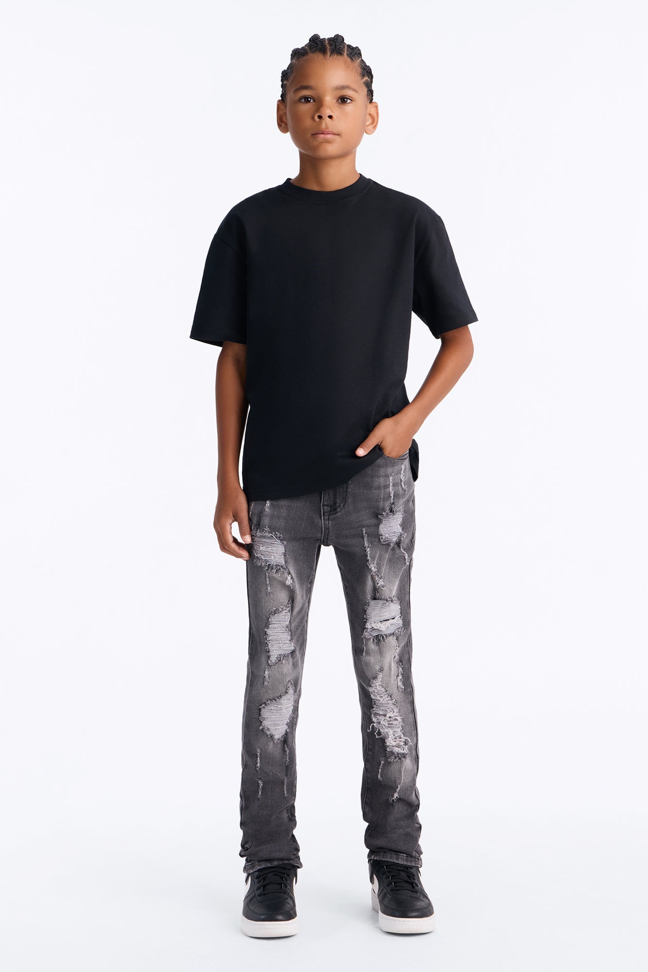 Mini Ready To Unwind Stacked Skinny Jeans - Black Wash image 1