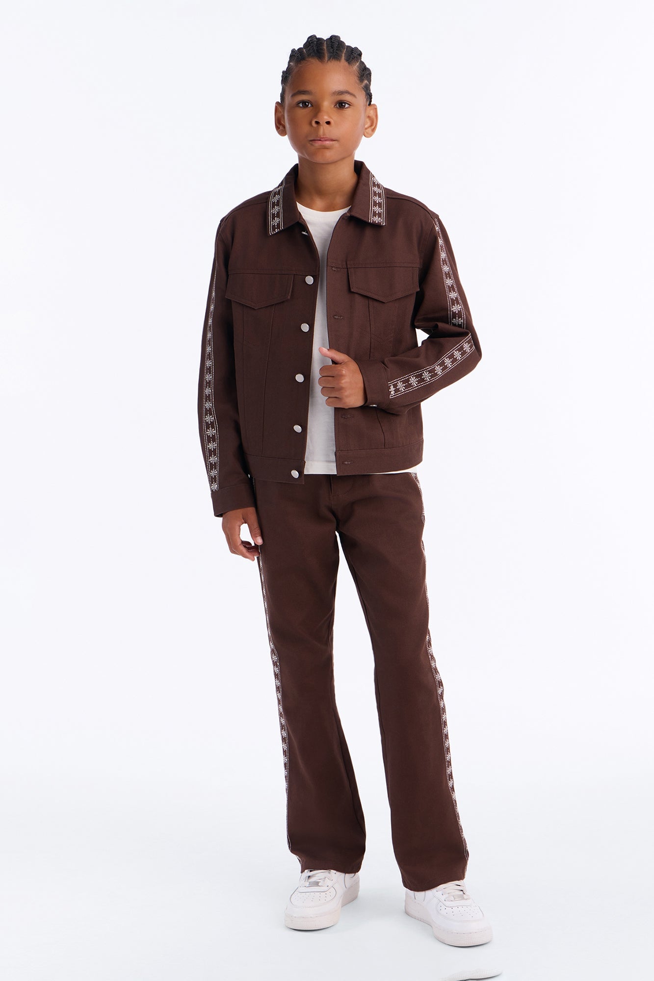 Mini On A Loop Embroidered Stitch Trucker Jacket - Brown image 2
