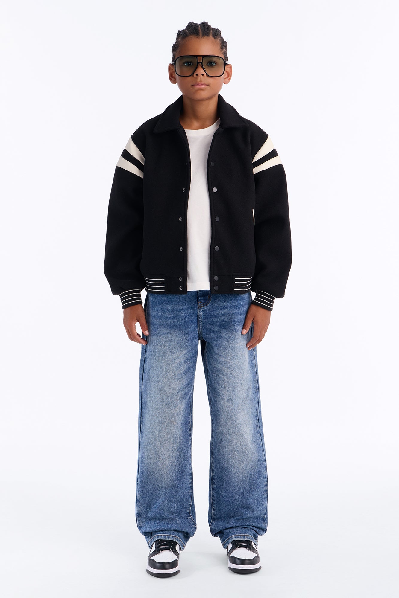 Mini Classic Old School Varsity Jacket - Black image 2