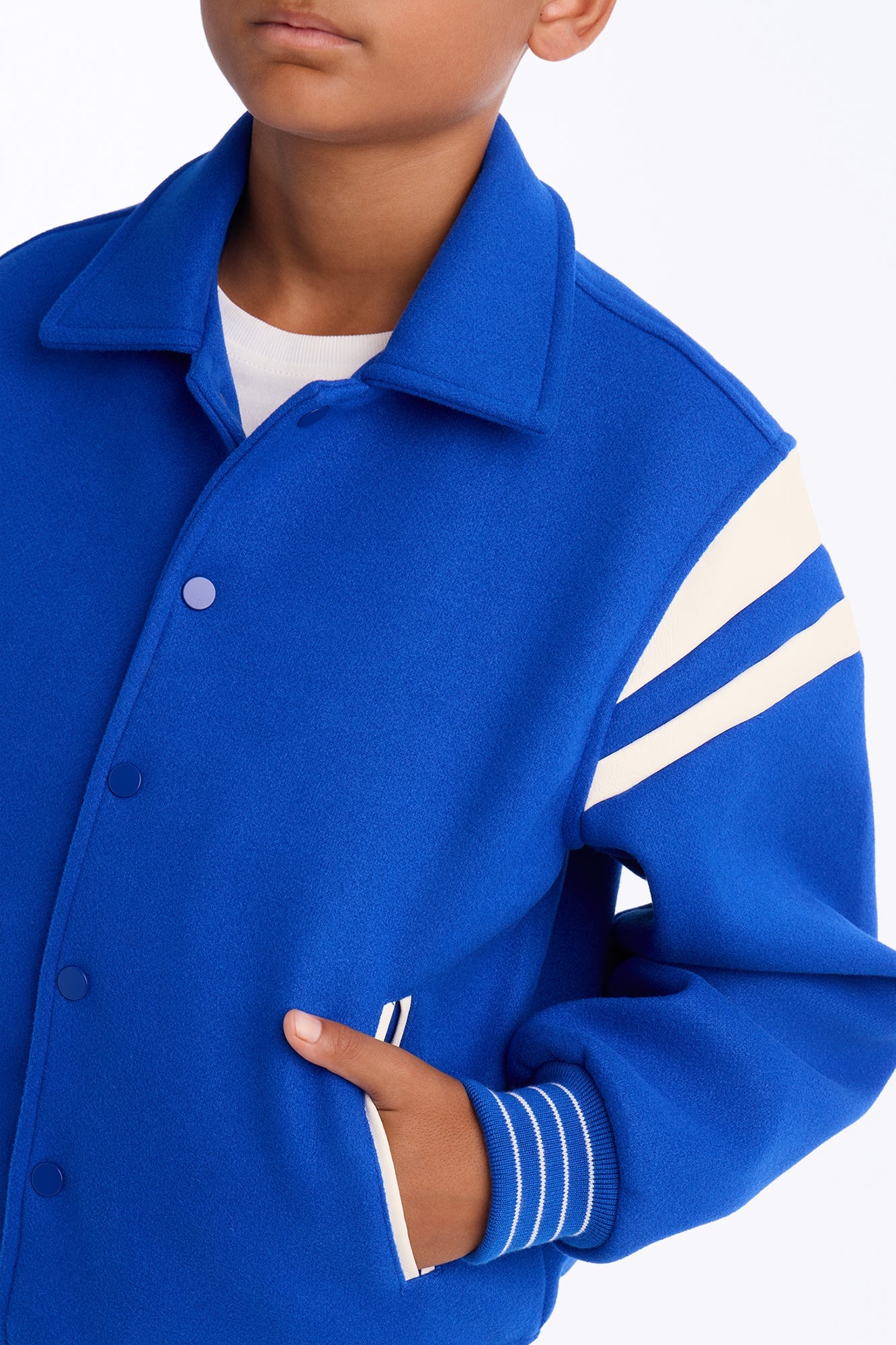 Mini Classic Old School Varsity Jacket - Blue image 4