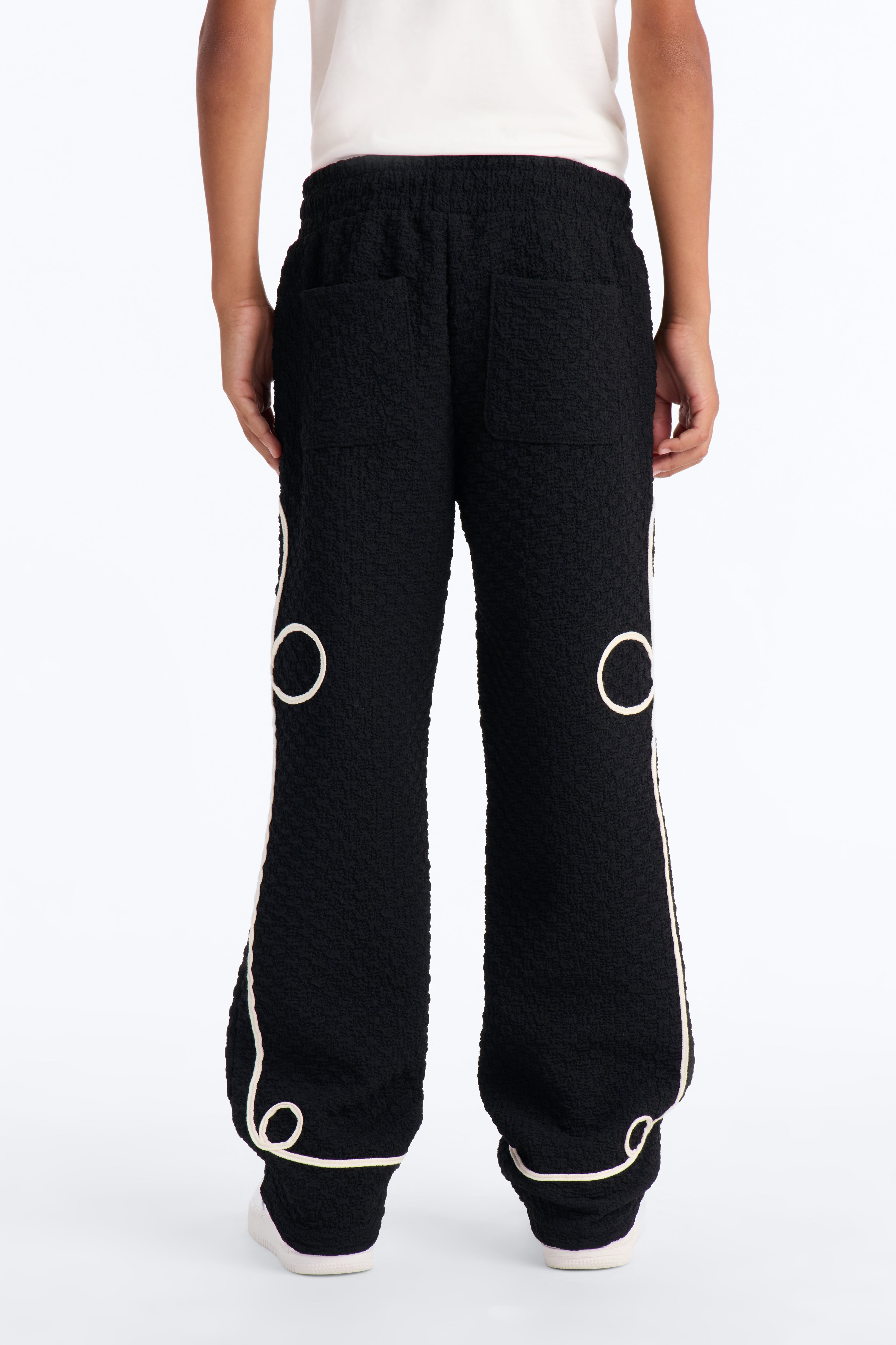 Mini Baggy Soho Weave Applique Textured Pant - Black image 3