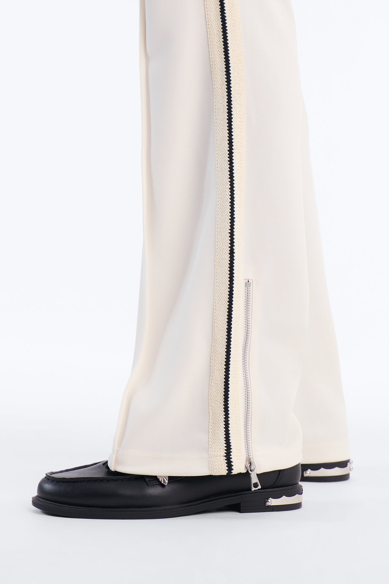 Dennis Slim Flare Track Pant - Cream image 9