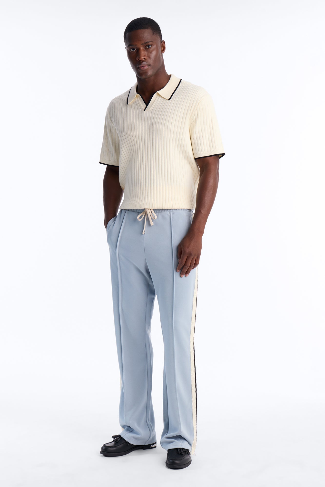 Dennis Slim Flare Track Pant - Light Blue image 7