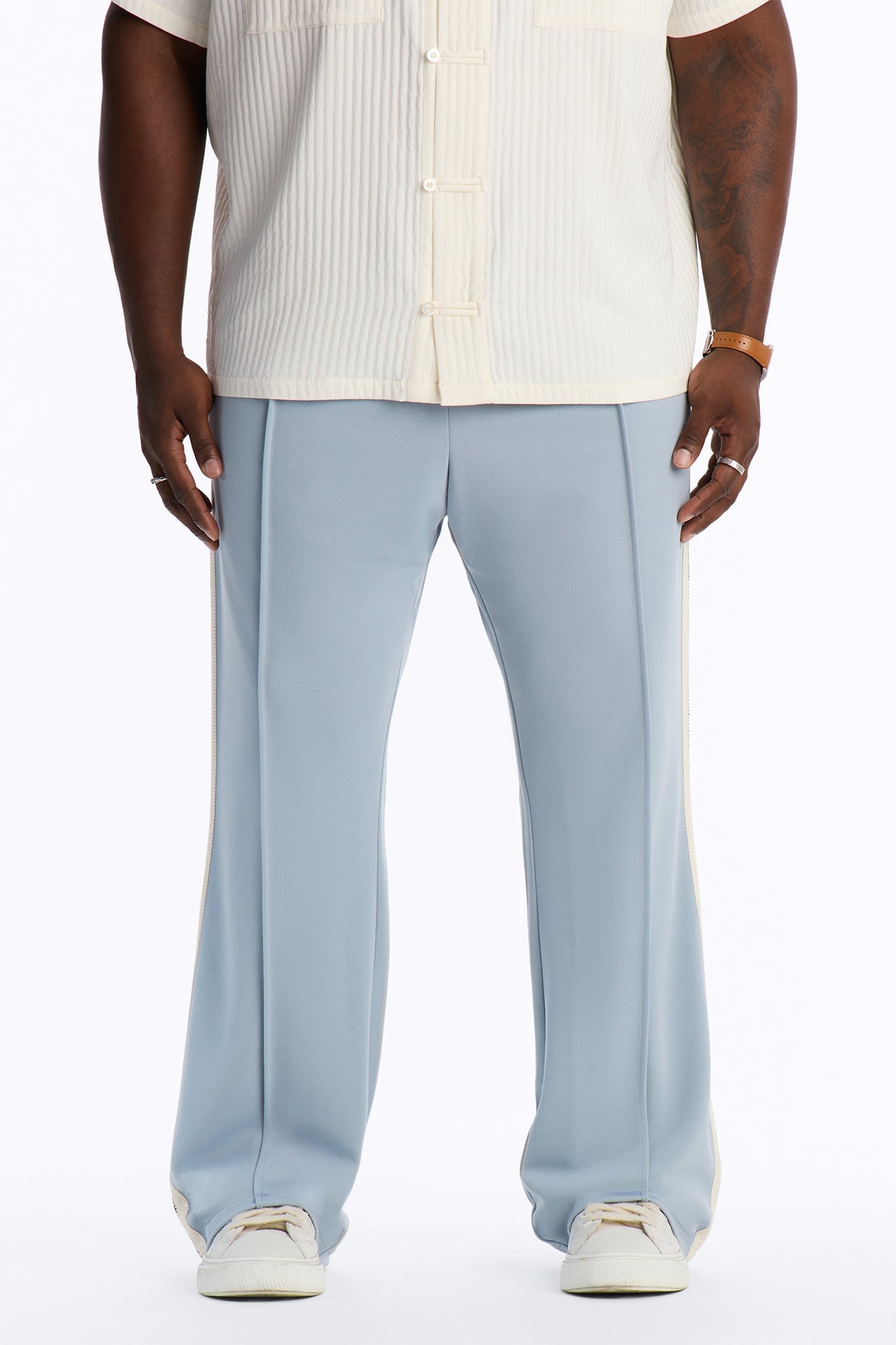 Dennis Slim Flare Track Pant - Light Blue image 1