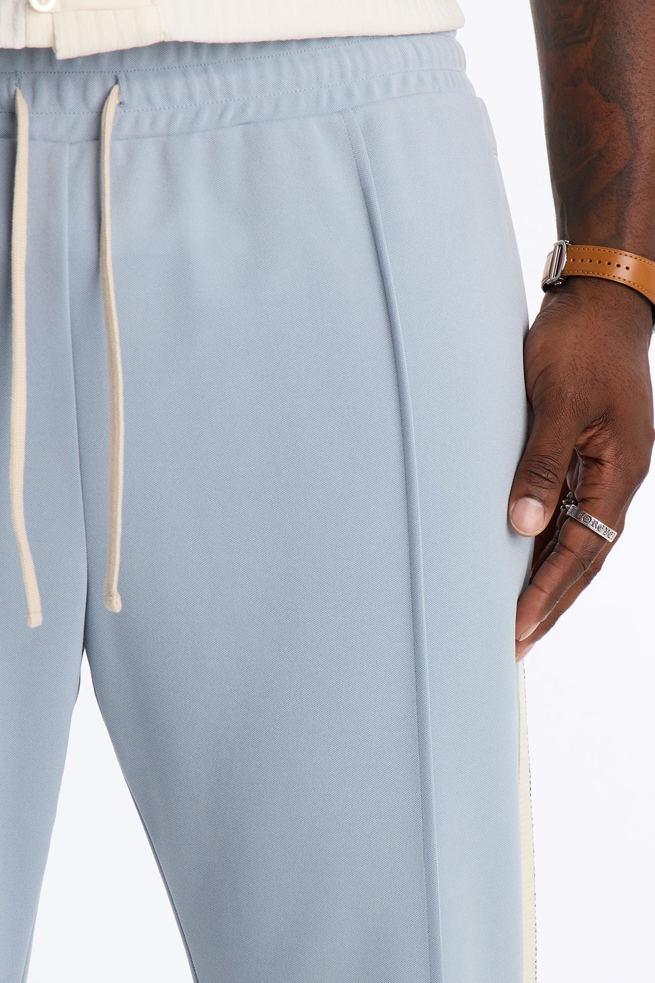 Dennis Slim Flare Track Pant - Light Blue image 3