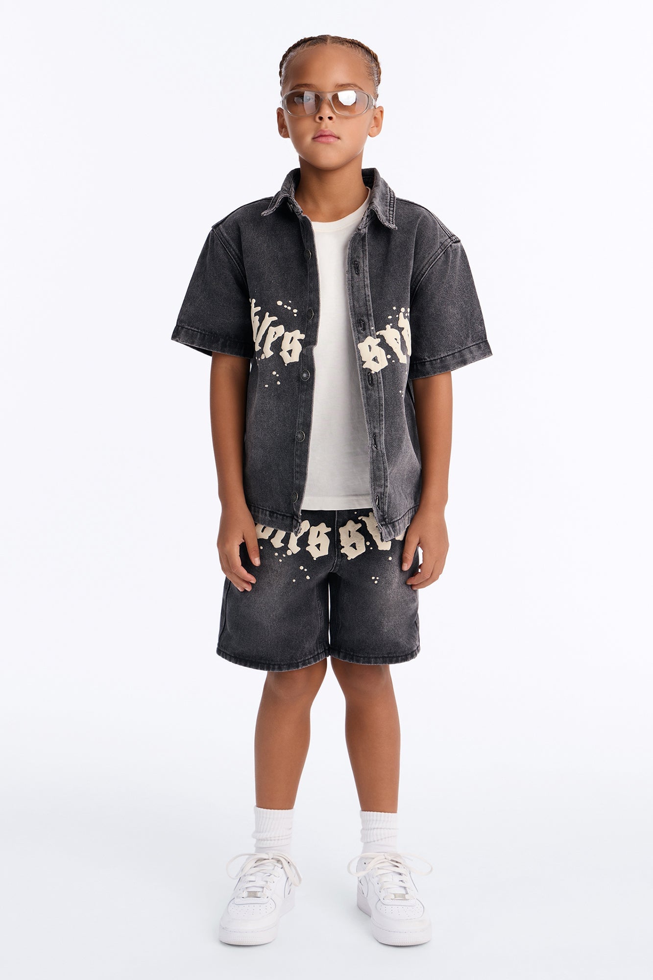 Mini Been Blessed Denim Button Up Shirt - Black image 2