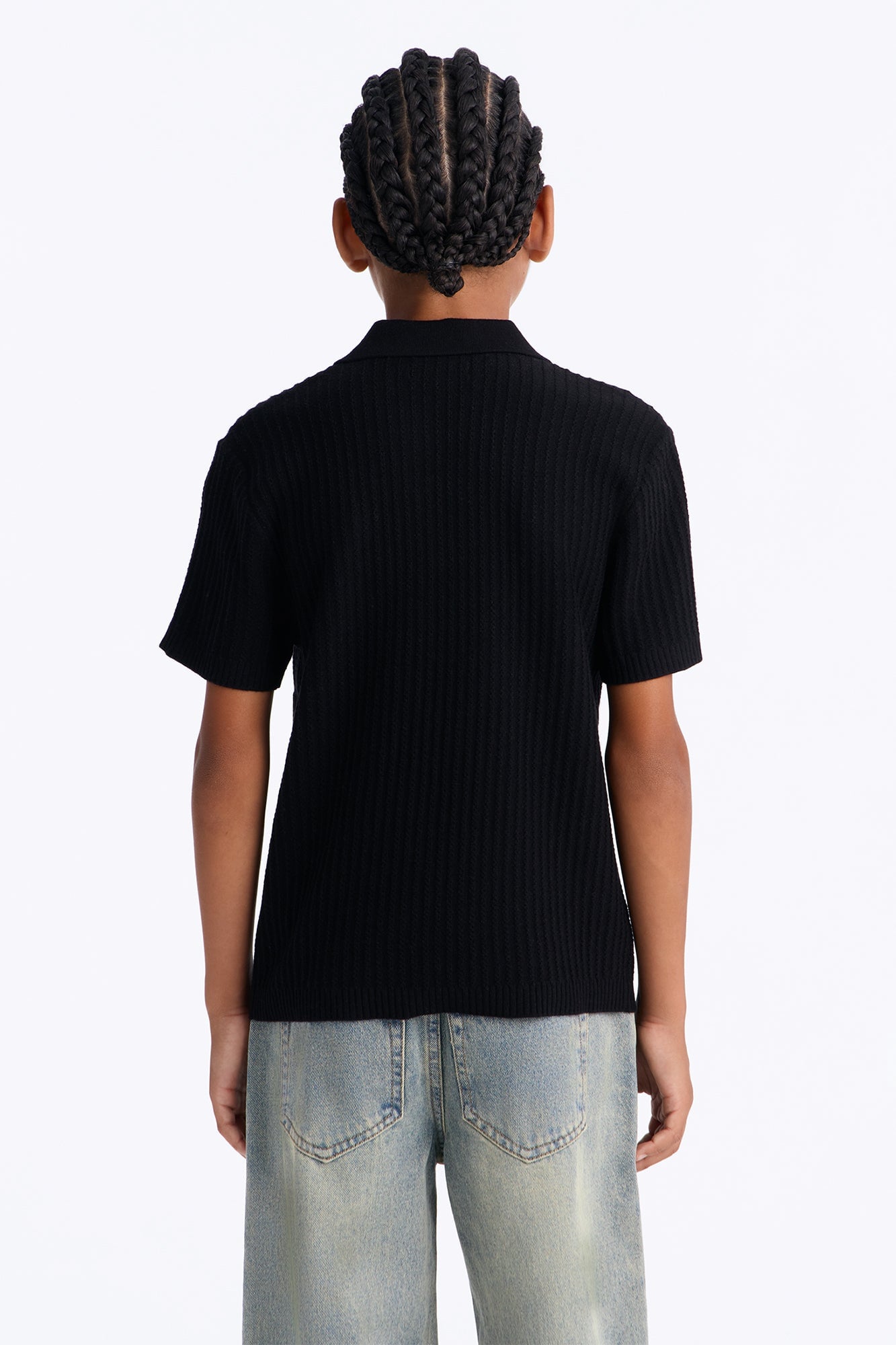Mini Coastal Knit Short Sleeve Shirt - Black image 3