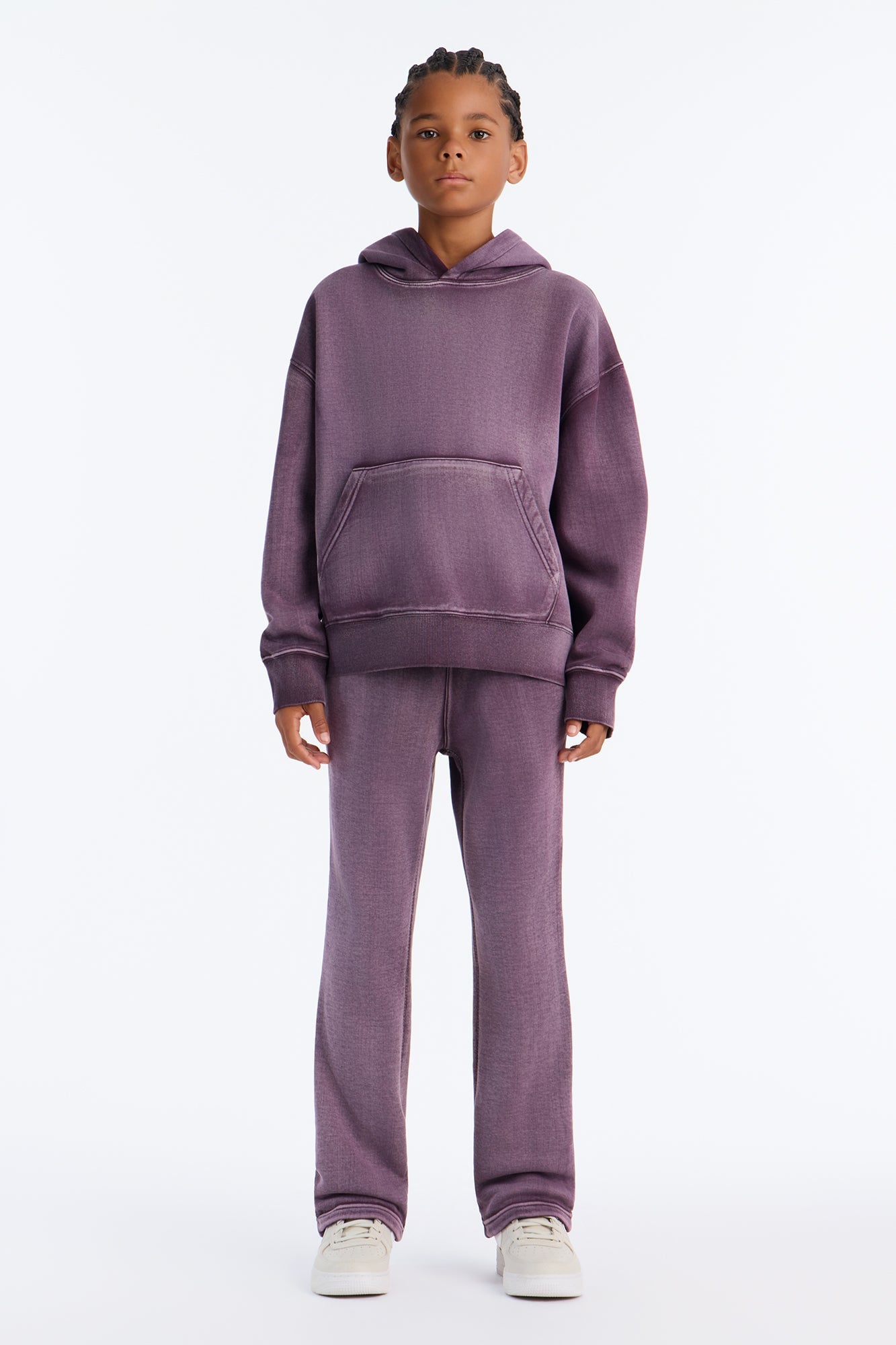 Mini Acid Wash Oversized Heavyweight Hoodie - Purple image 2