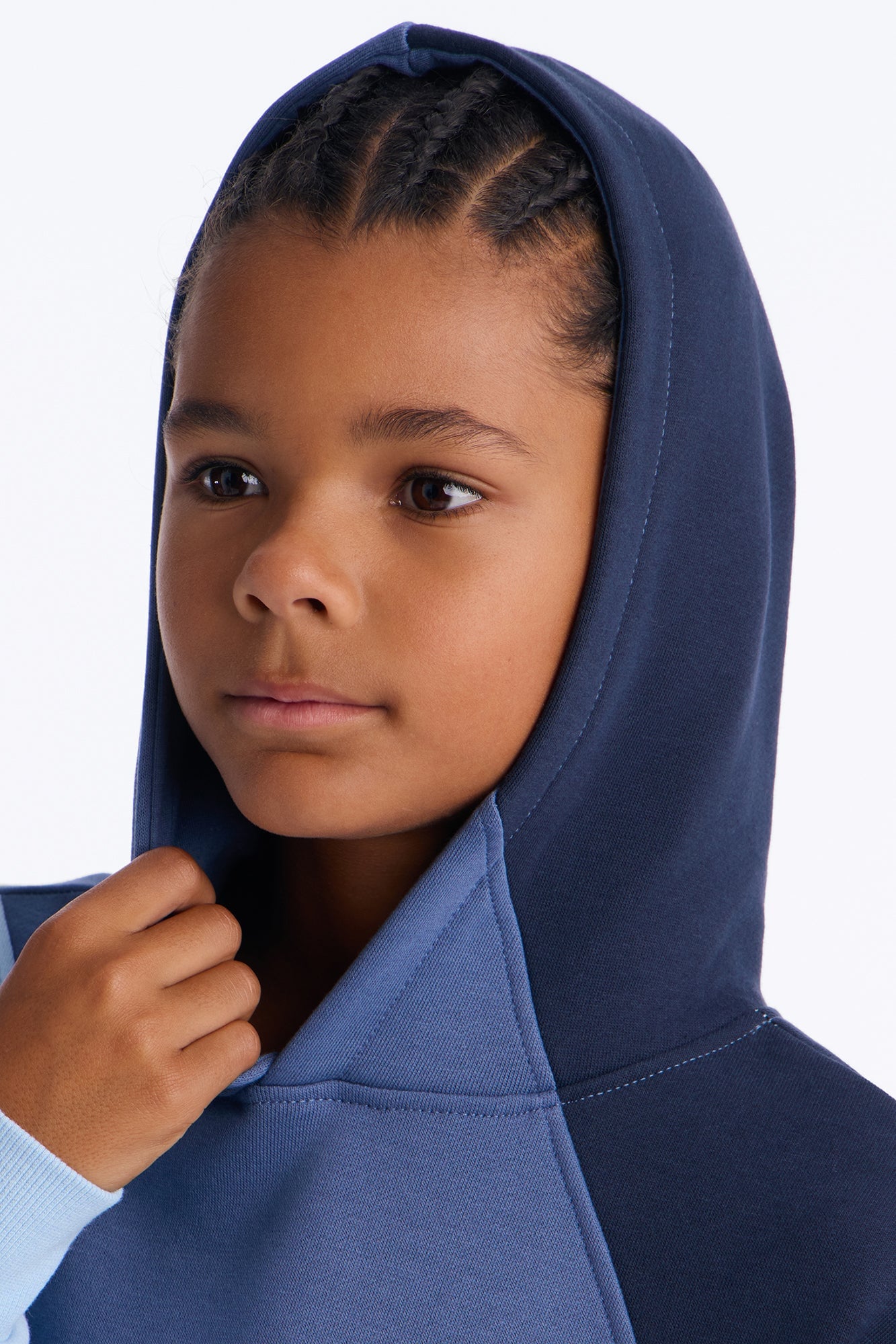 Mini Oversized Neapolitan Paneled Hoodie - Blue image 4