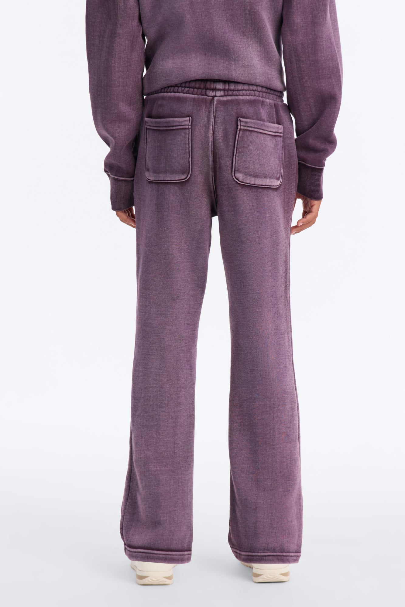 Mini Acid Wash Heavyweight Slim Flare Sweatpants - Purple image 4