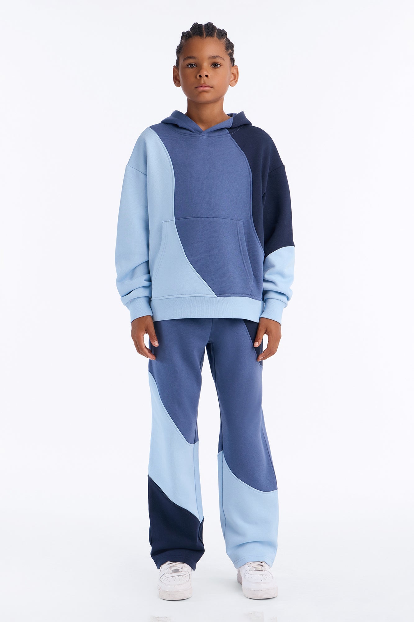 Mini Neapolitan Paneled Straight Sweatpants - Blue image 1