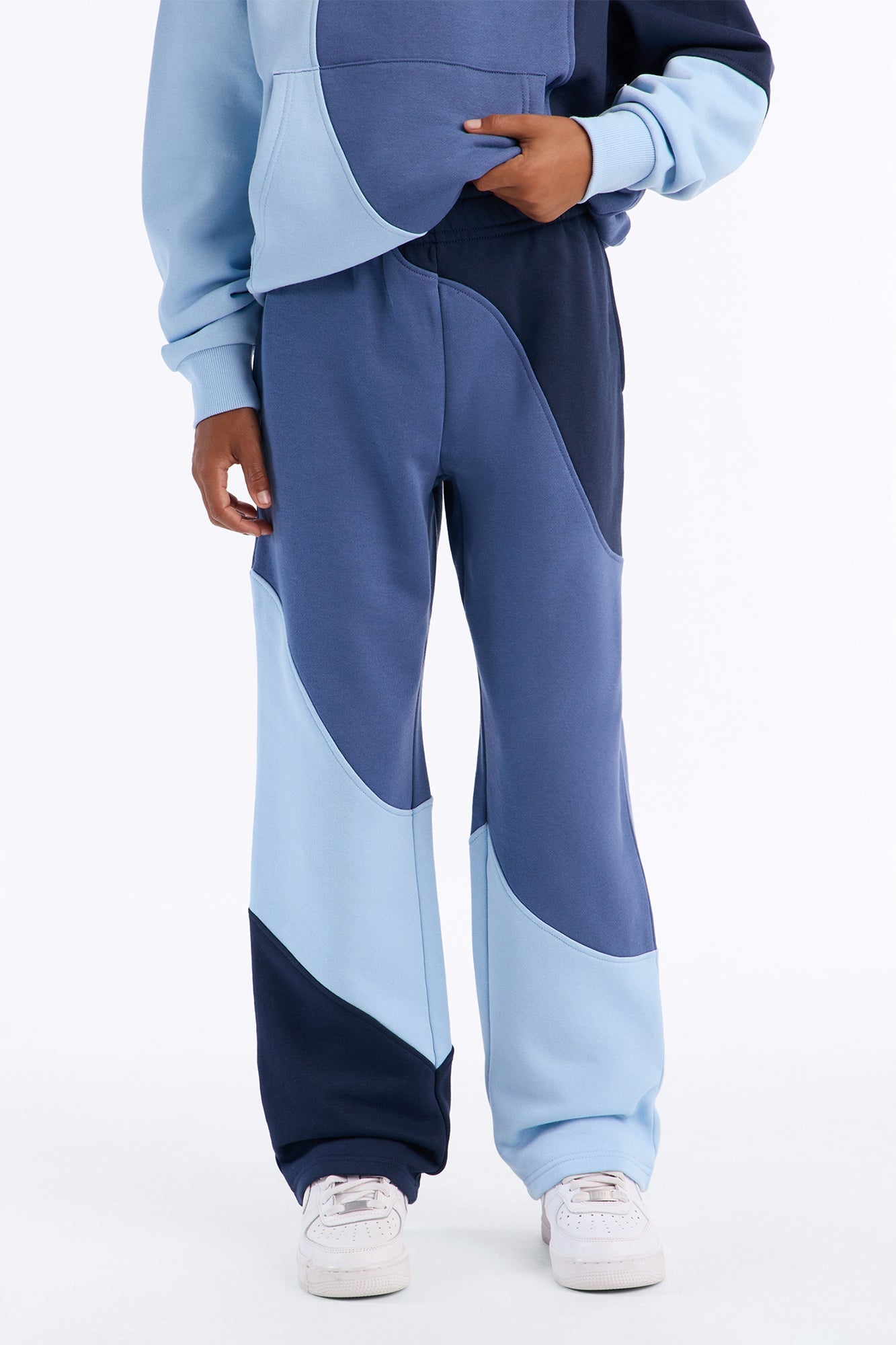 Mini Neapolitan Paneled Straight Sweatpants - Blue image 2