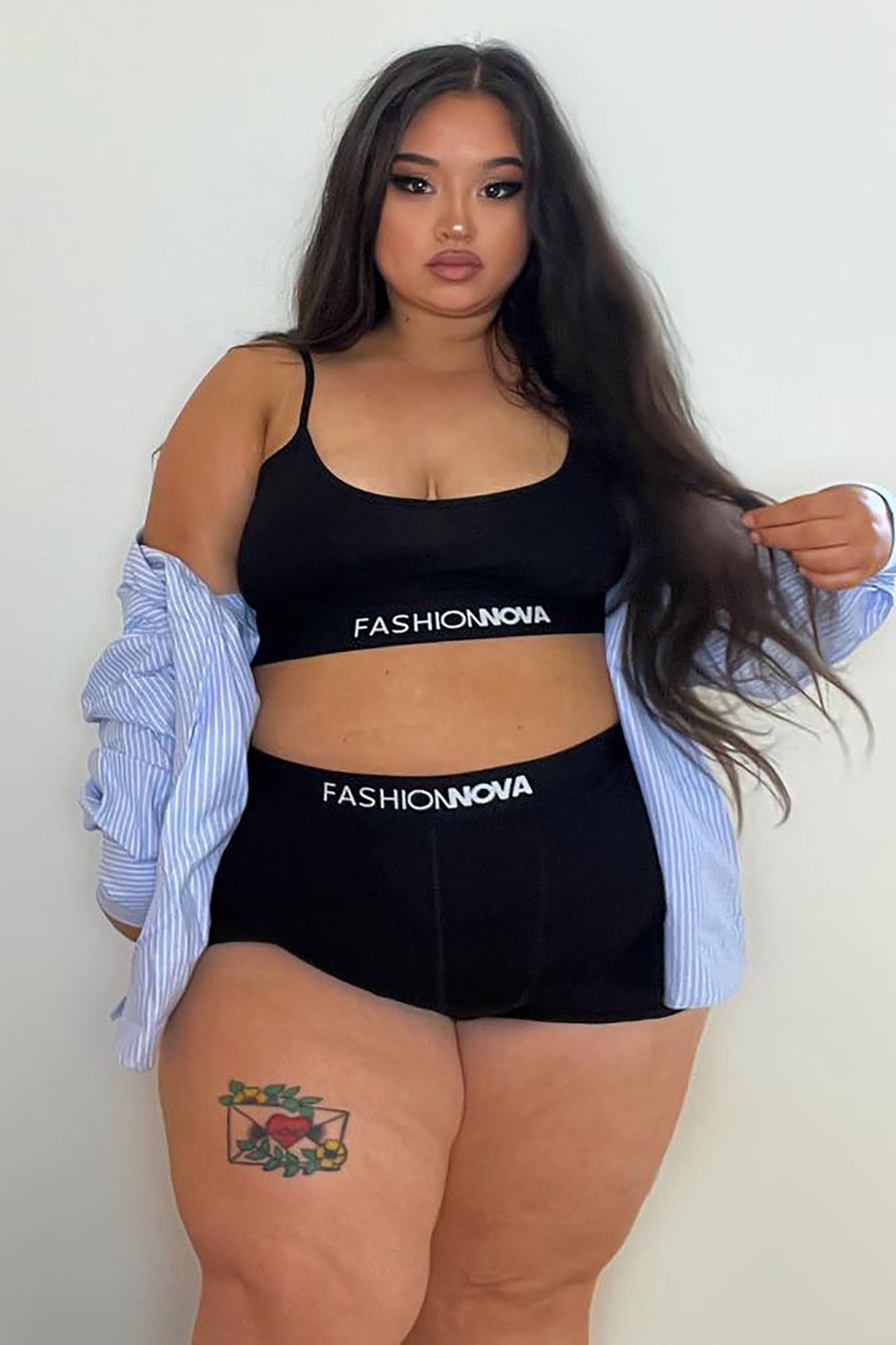 FN Mood Cami And Boxer Set - Black image 2