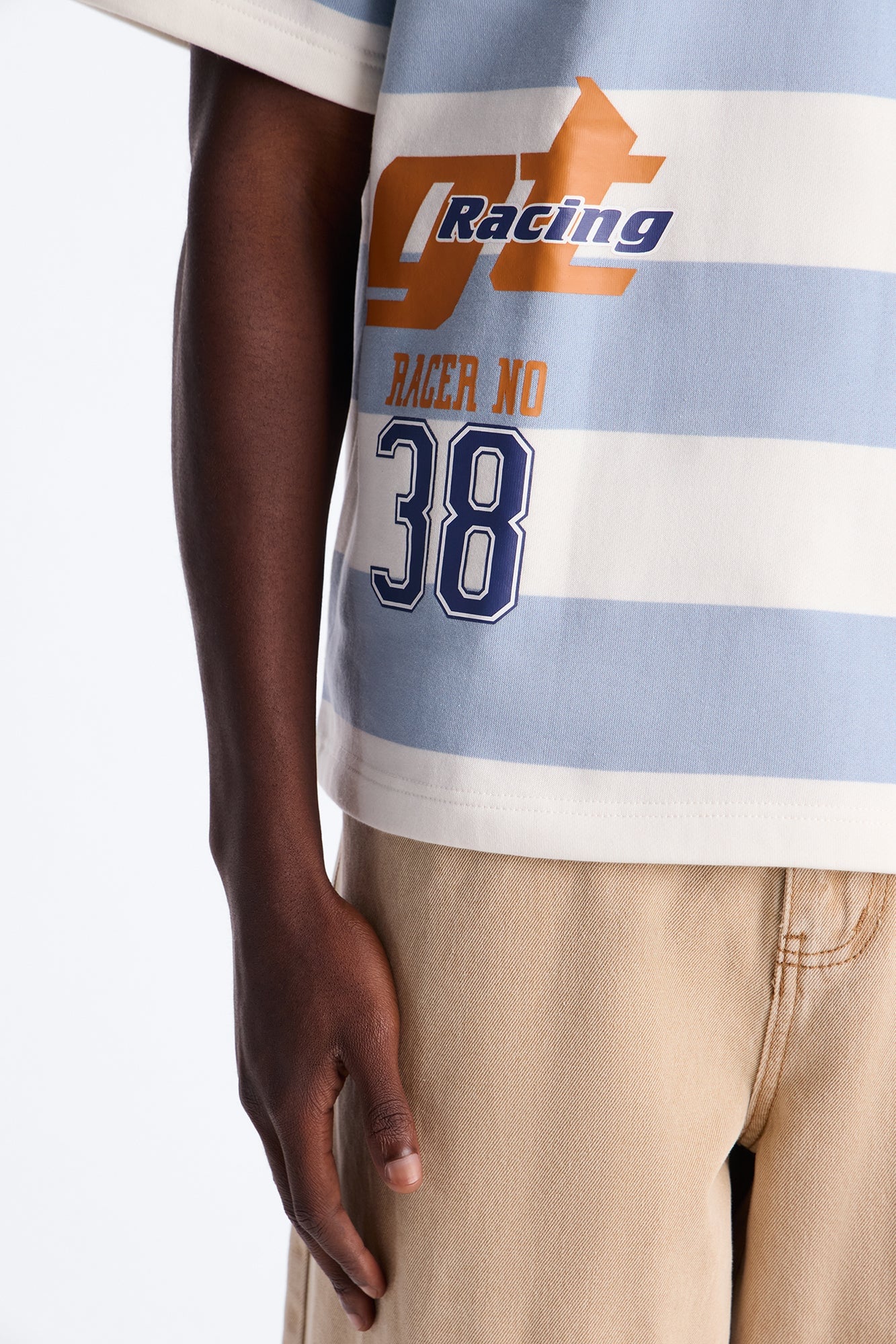 Racer 38 Stripe Fleece Polo - Blue/combo image 7