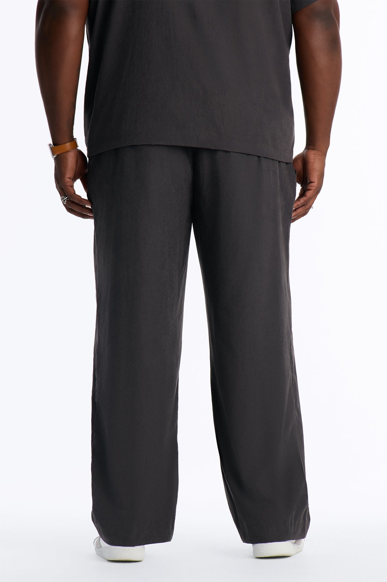 Neo Faux Suede Straight Leg Trouser - Black image 4