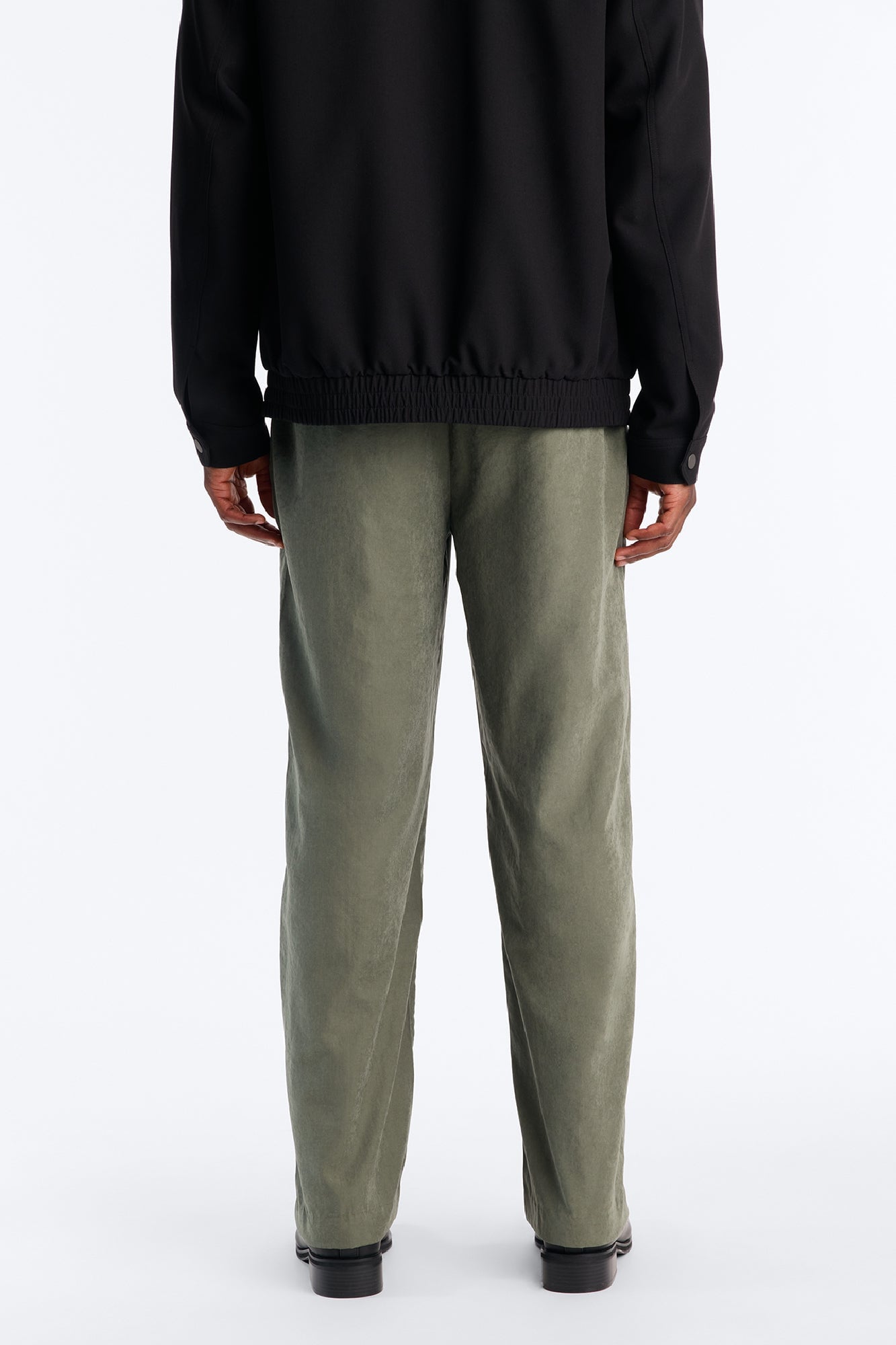 Neo Faux Suede Straight Leg Trouser - Olive image 8