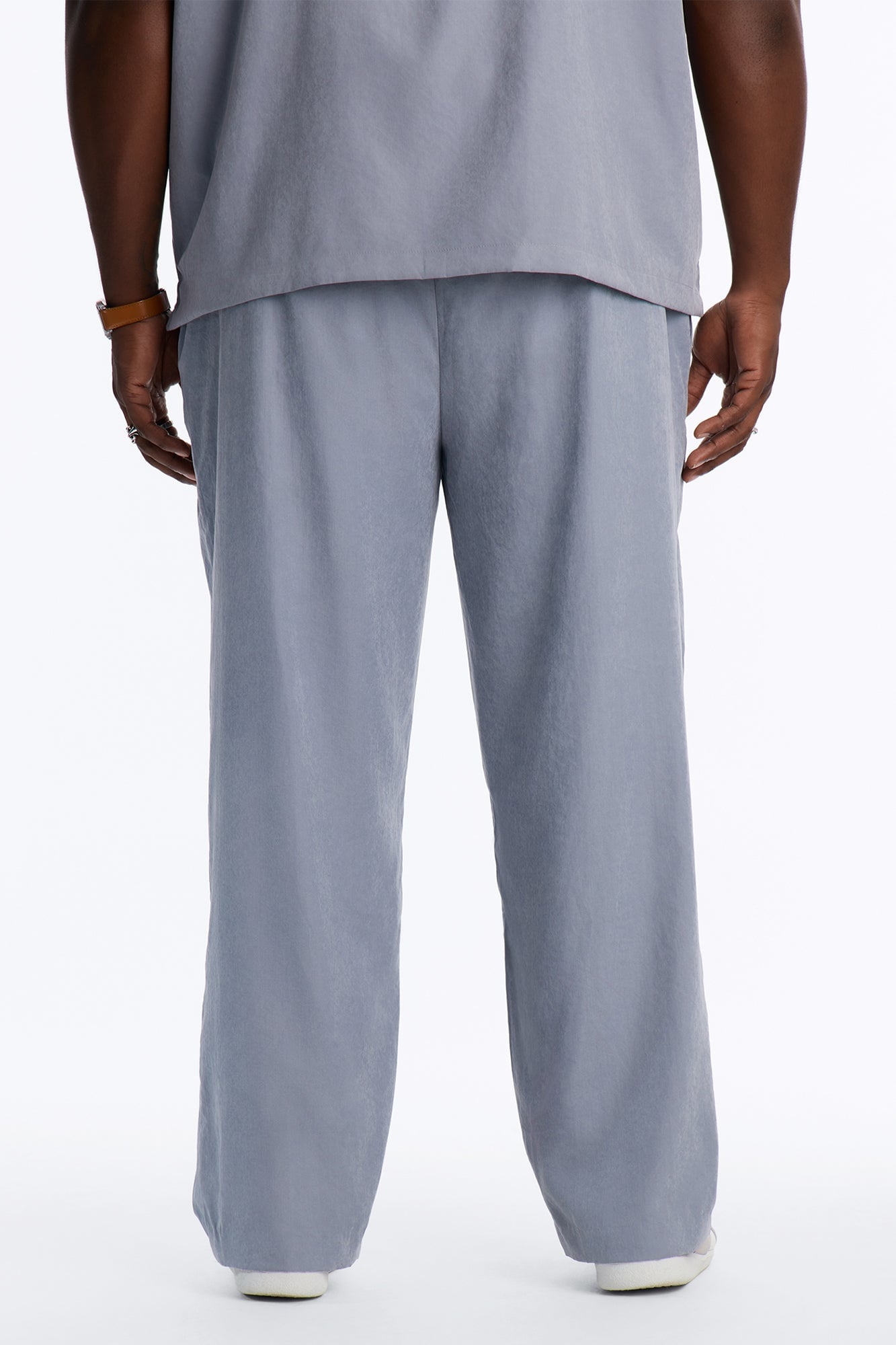 Neo Faux Suede Straight Leg Trouser - Slate Blue image 4