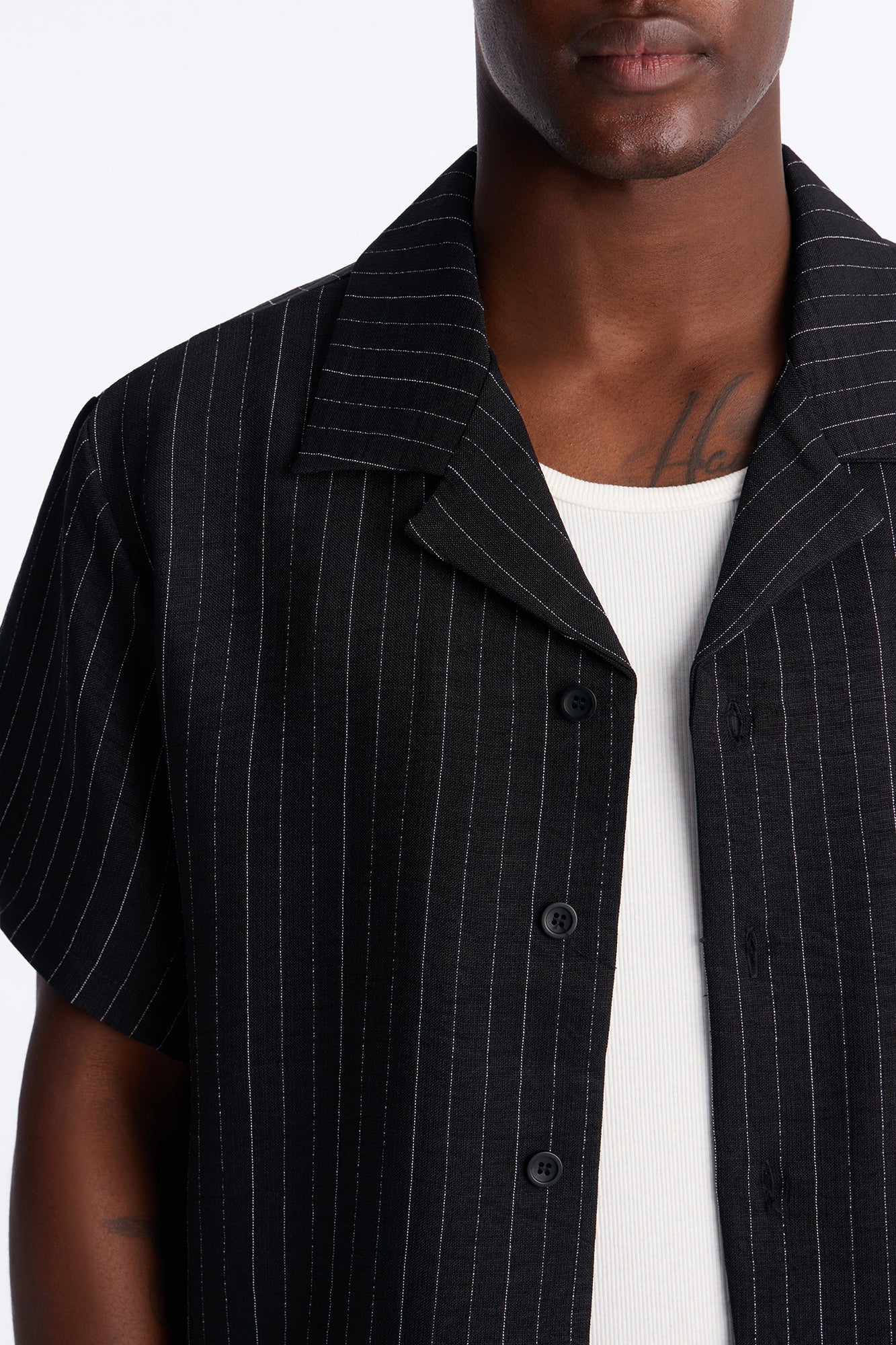Off Stitch Relaxed Cuban Collar Shirt - Black/combo image 7