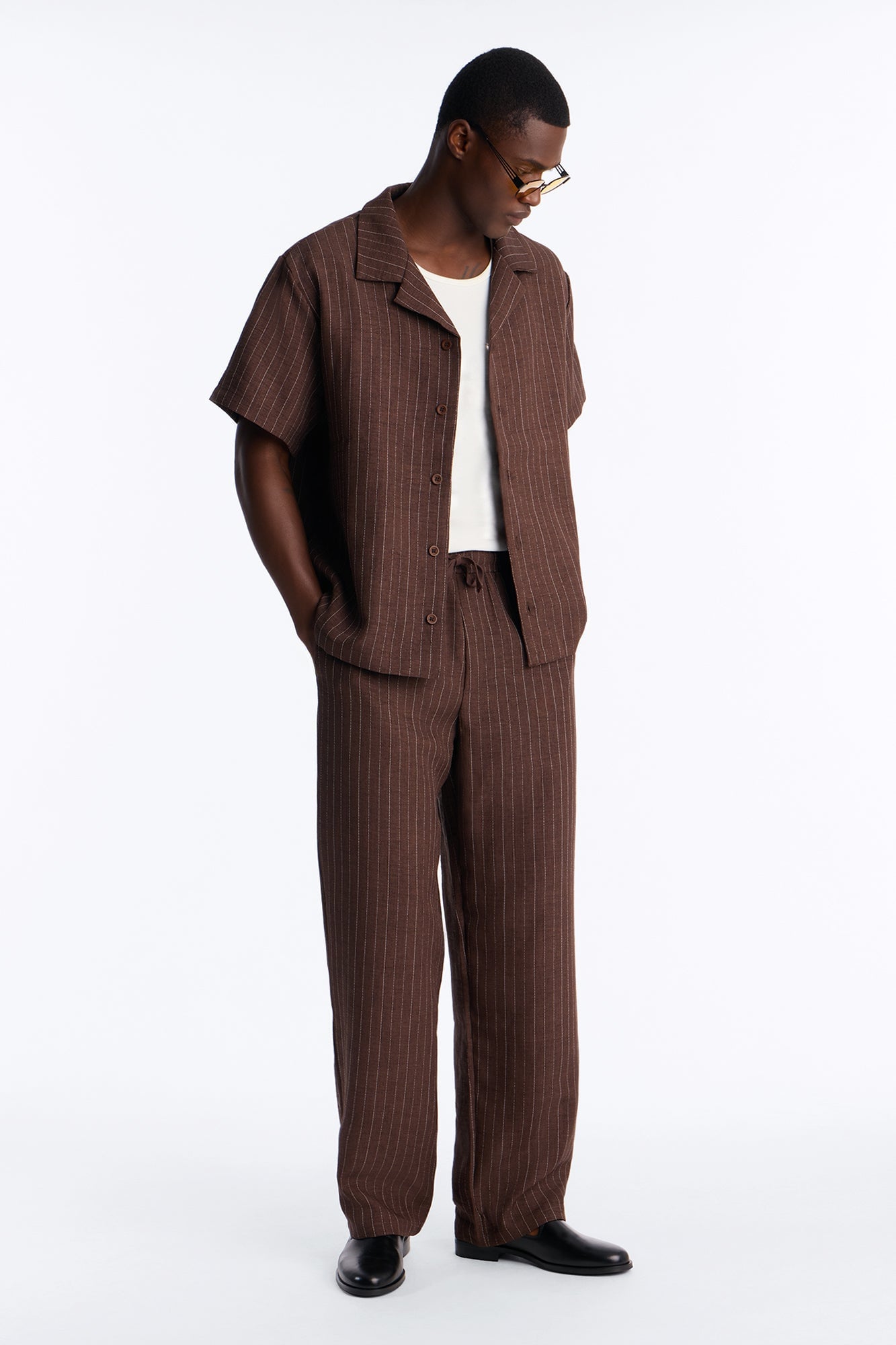 Off Stitch Relaxed Cuban Collar Shirt - Brown/combo image 6
