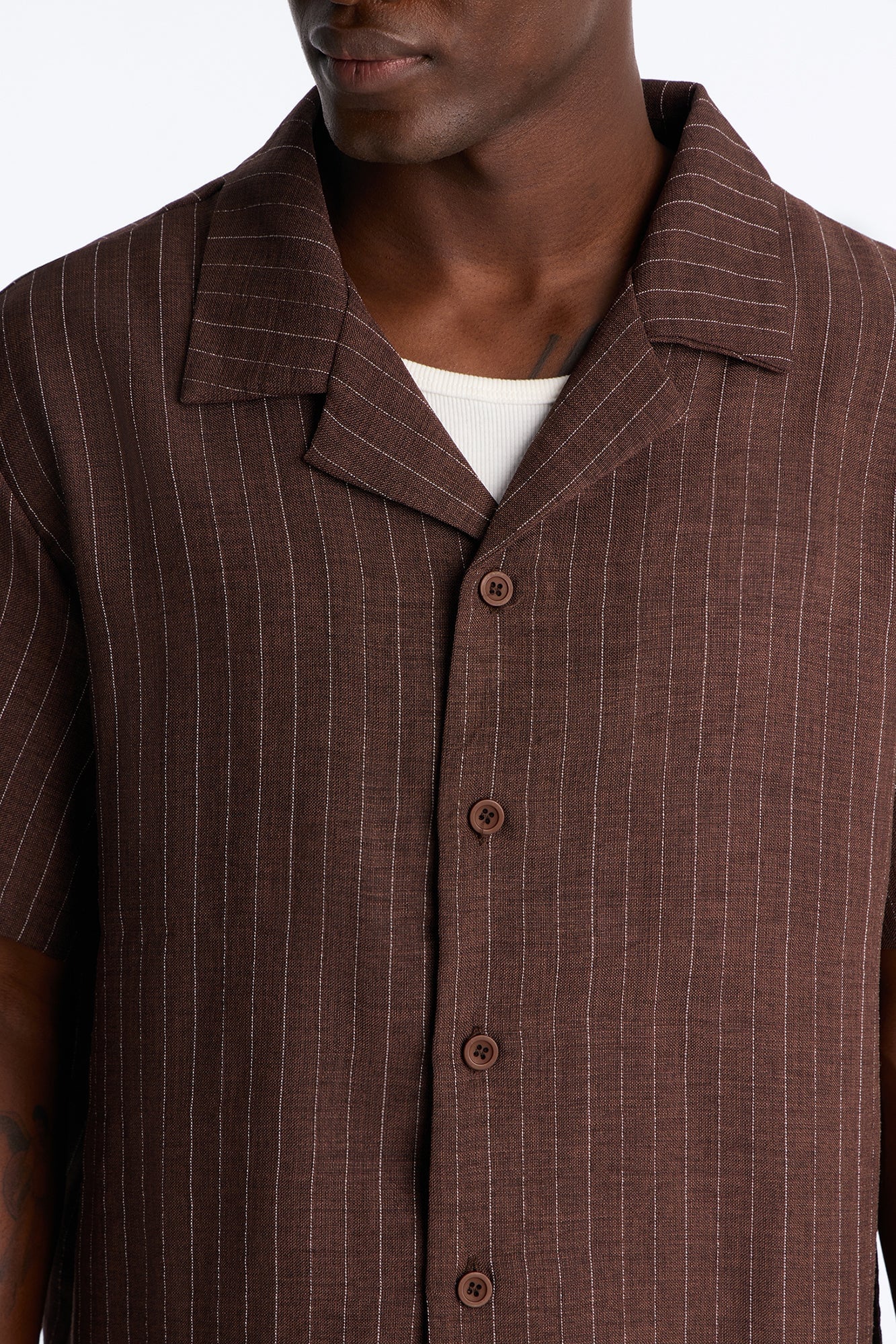 Off Stitch Relaxed Cuban Collar Shirt - Brown/combo image 7
