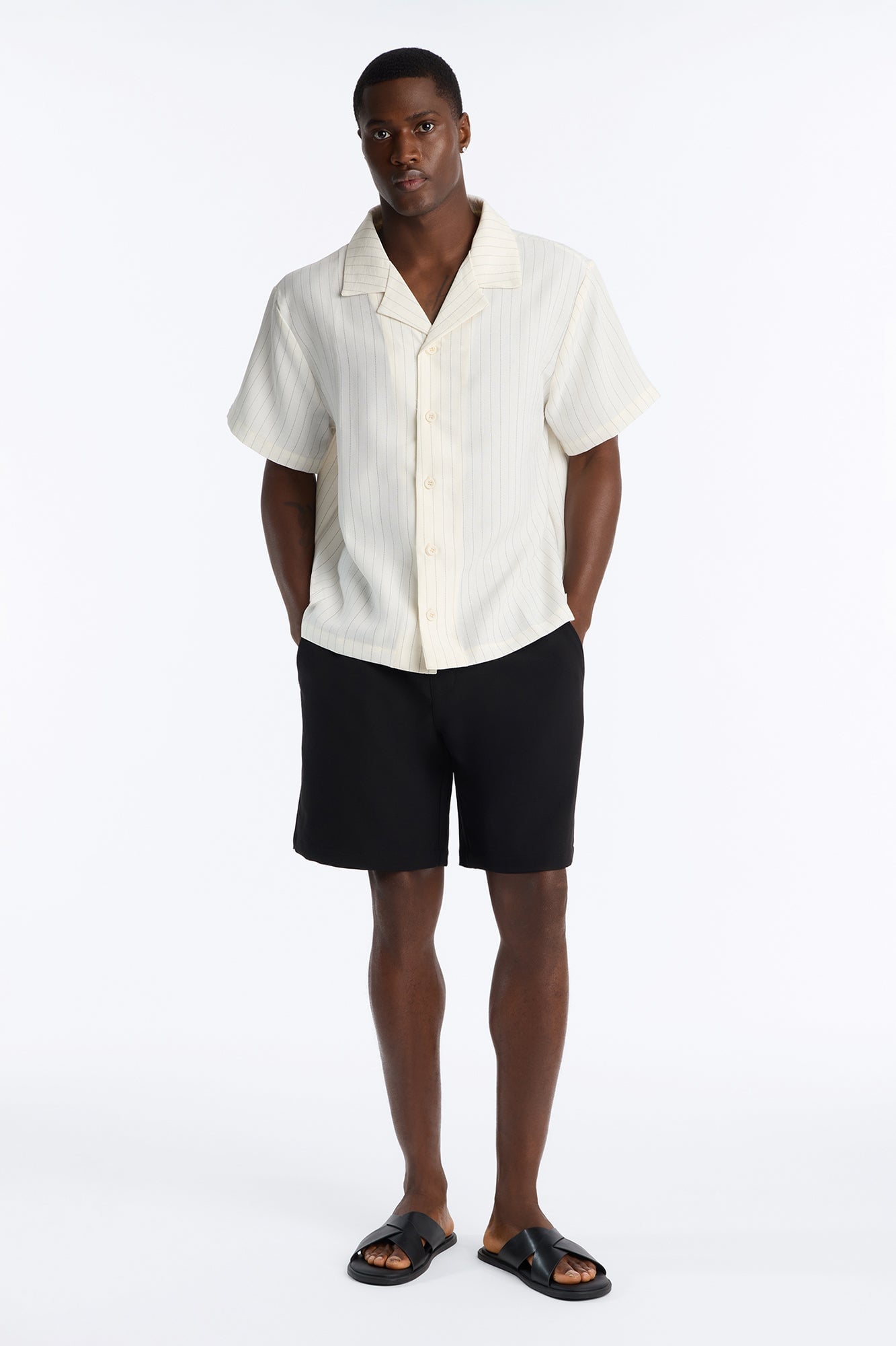 Off Stitch Relaxed Cuban Collar Shirt - Cream/combo image 6
