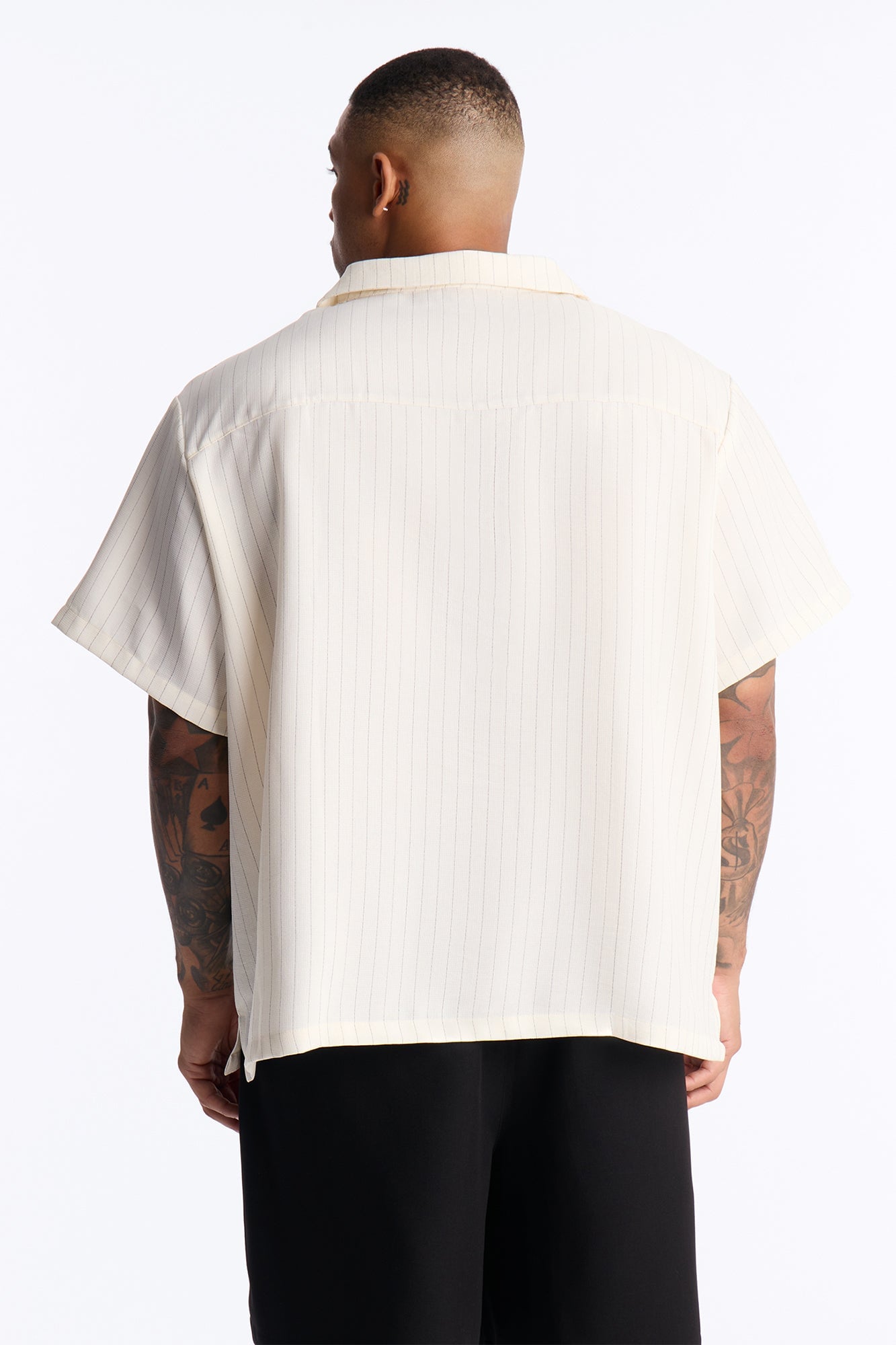 Off Stitch Relaxed Cuban Collar Shirt - Cream/combo image 4