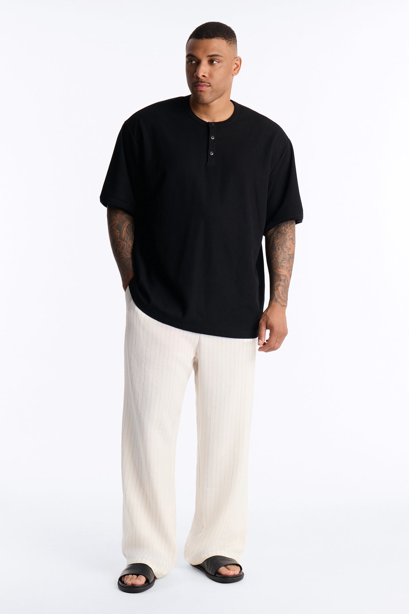 Off Stitch Relaxed Pant - Cream/combo image 2