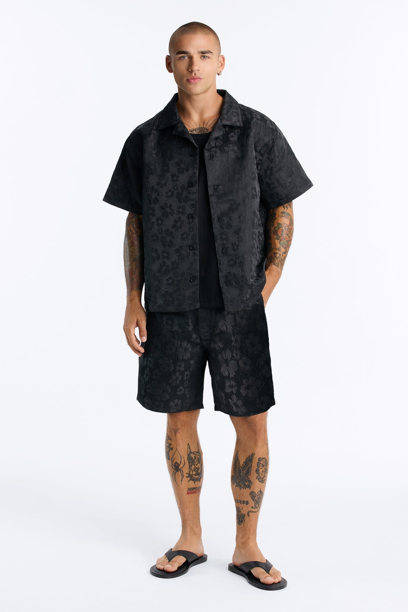 Lotto Floral Relaxed Cuban Collar Shirt - Black image 5